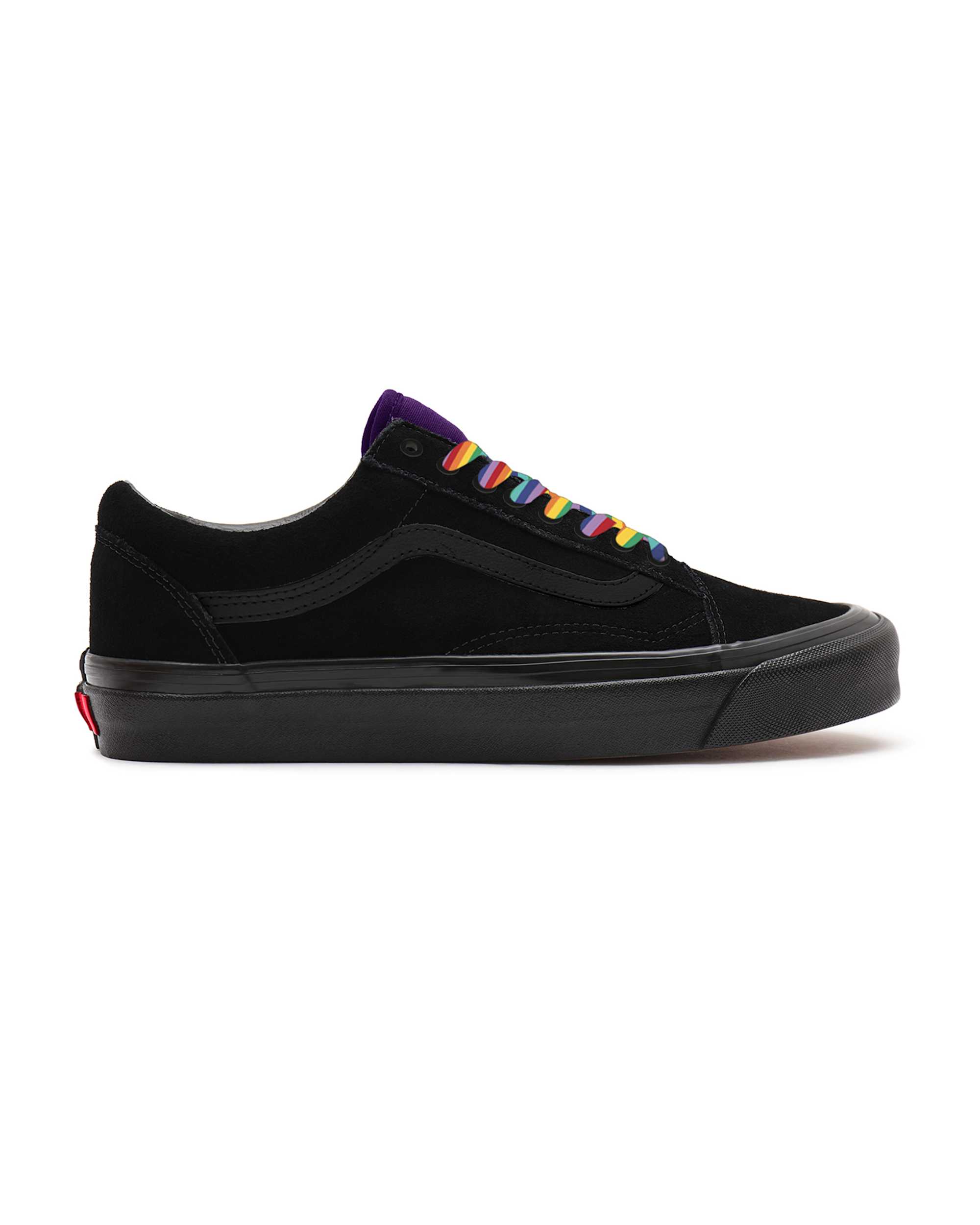 Personalisierbare Total Black Rainbow Laces Old Skool VANS Schwarz ALT1