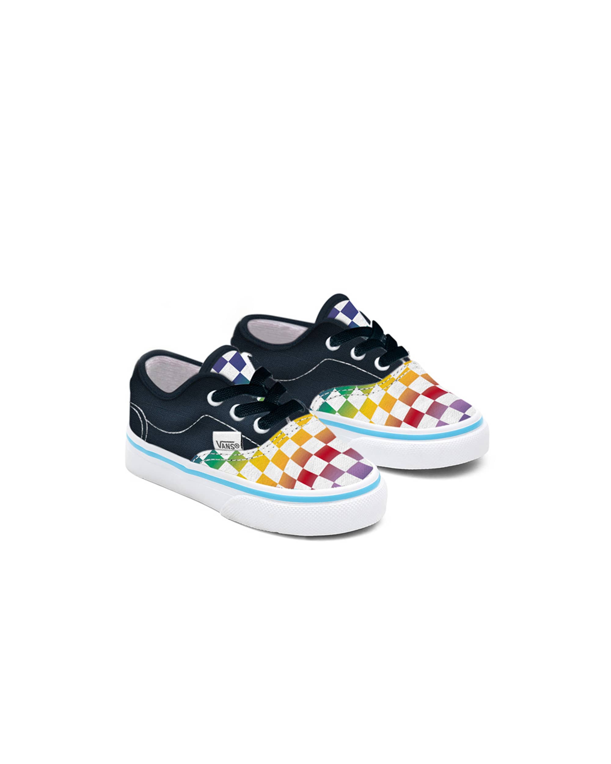 Kleinkinder Personalisierbare Rainbow Checkerboard Authentic Schuhe 14 Jahre VANS Blau HERO