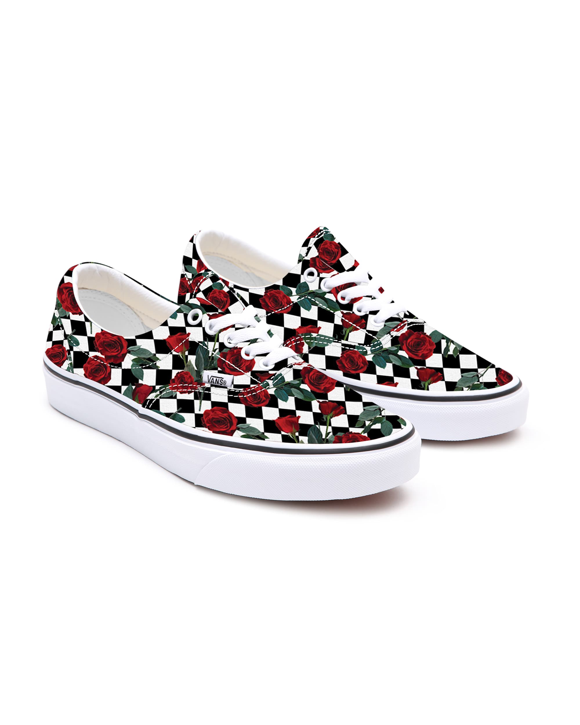 Checkerboard Roses Era Personalisierbare VANS SchwarzWei HERO
