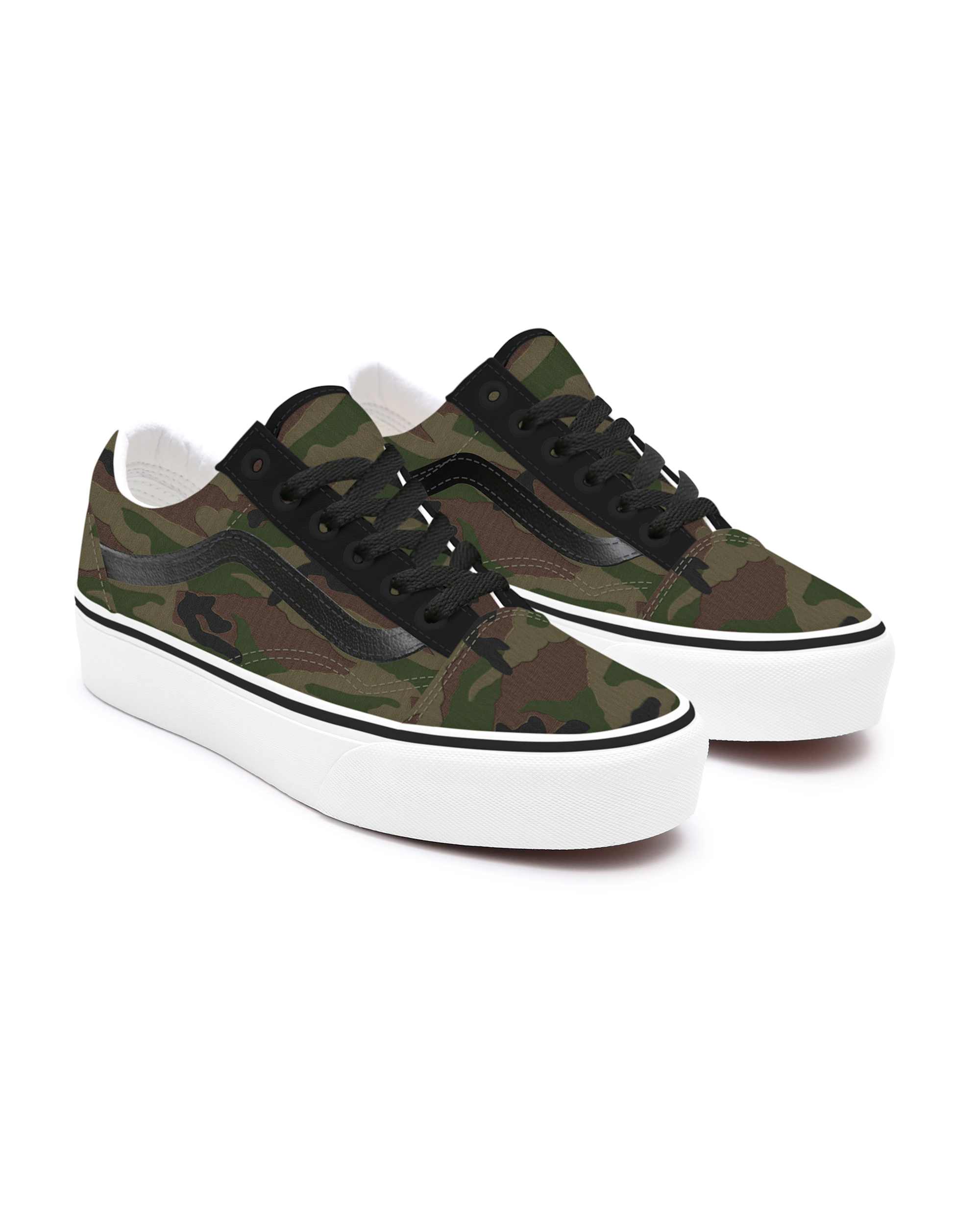 Camo Old Skool Platform Personalisierbare VANS GrnBraun HERO