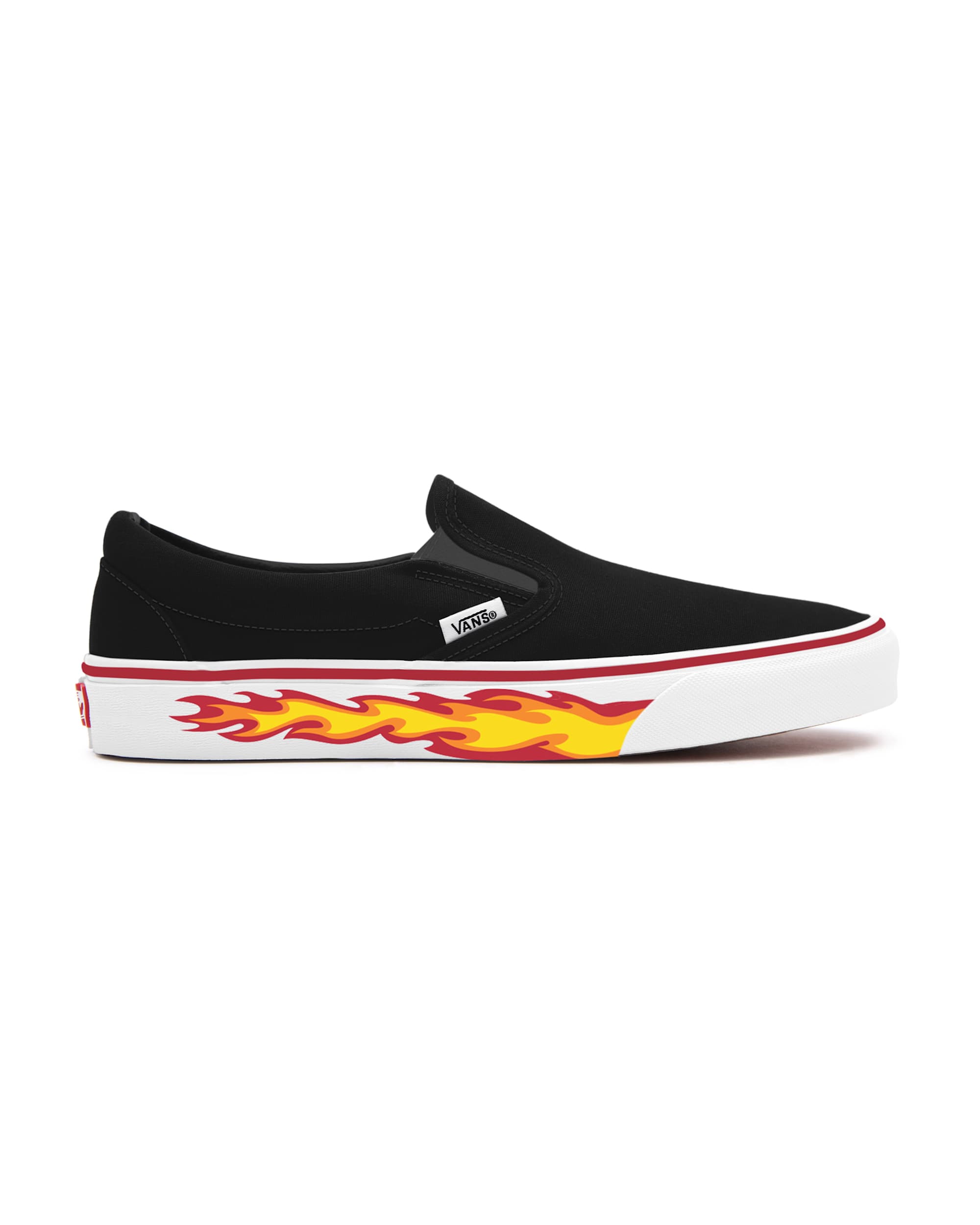 Personalisierbare Flame SlipOn mit breiter Passform VANS Schwarz ALT1