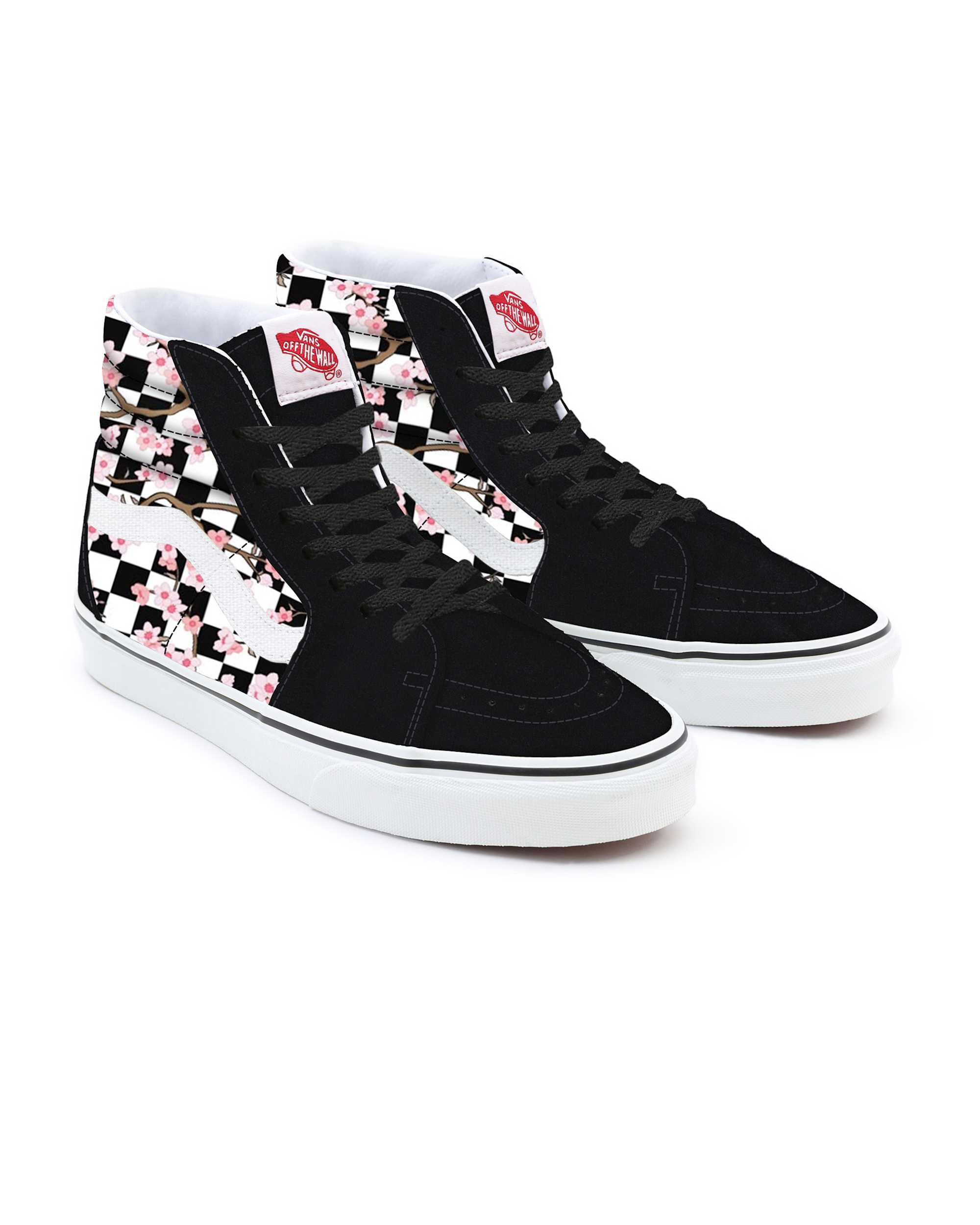 Personalisierbare Cherry Blossom Checkerboard Sk8Hi VANS Multicolour HERO
