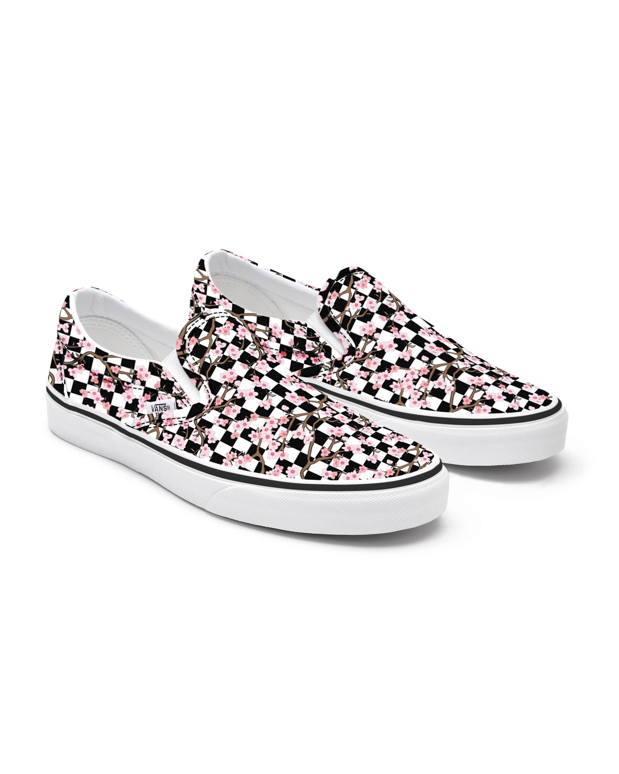 Personalisierbare Cherry Blossom Checkerboard SlipOn VANS Multicolour HERO