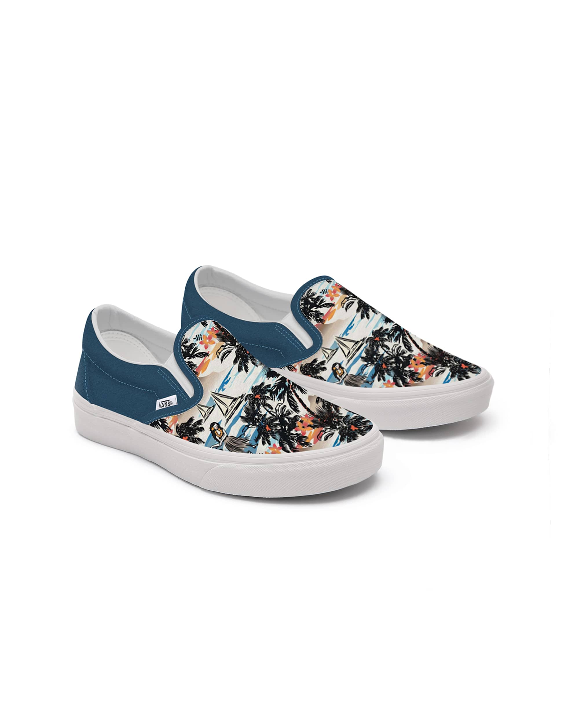 Kinder Personalisierbare Aloha SlipOn 48 Jahre VANS Blau HERO