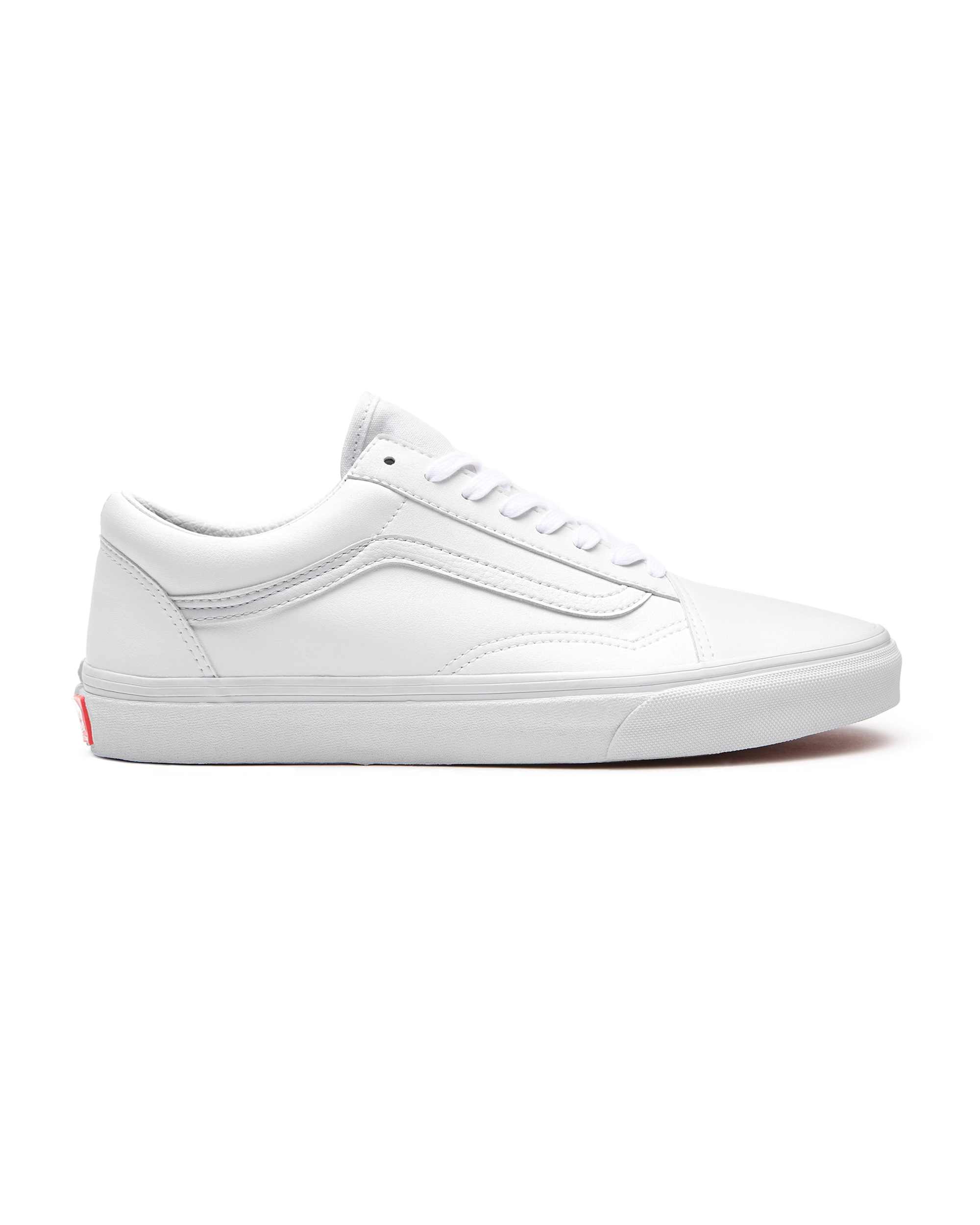 Personalisierbare Total White Leather Old Skool mit breiter passform VANS Wei ALT1