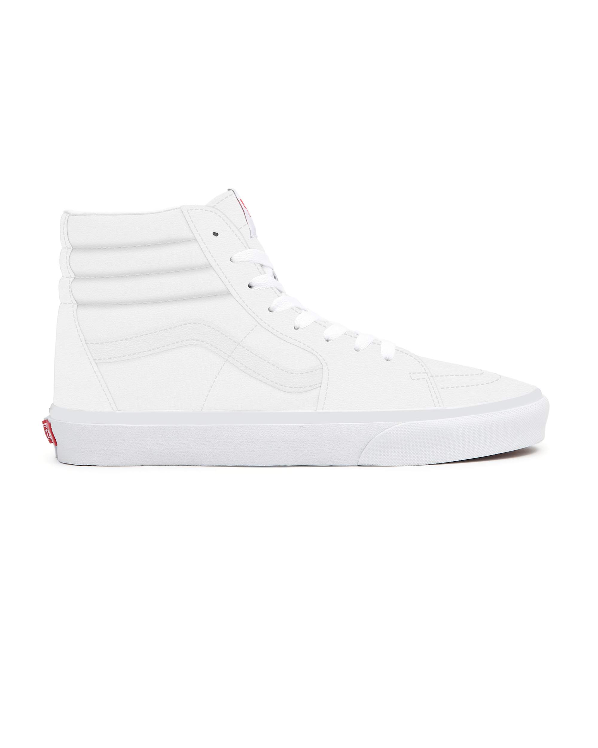 Personalisierbare Total White Leather Sk8Hi mit breiter passform VANS Wei ALT1