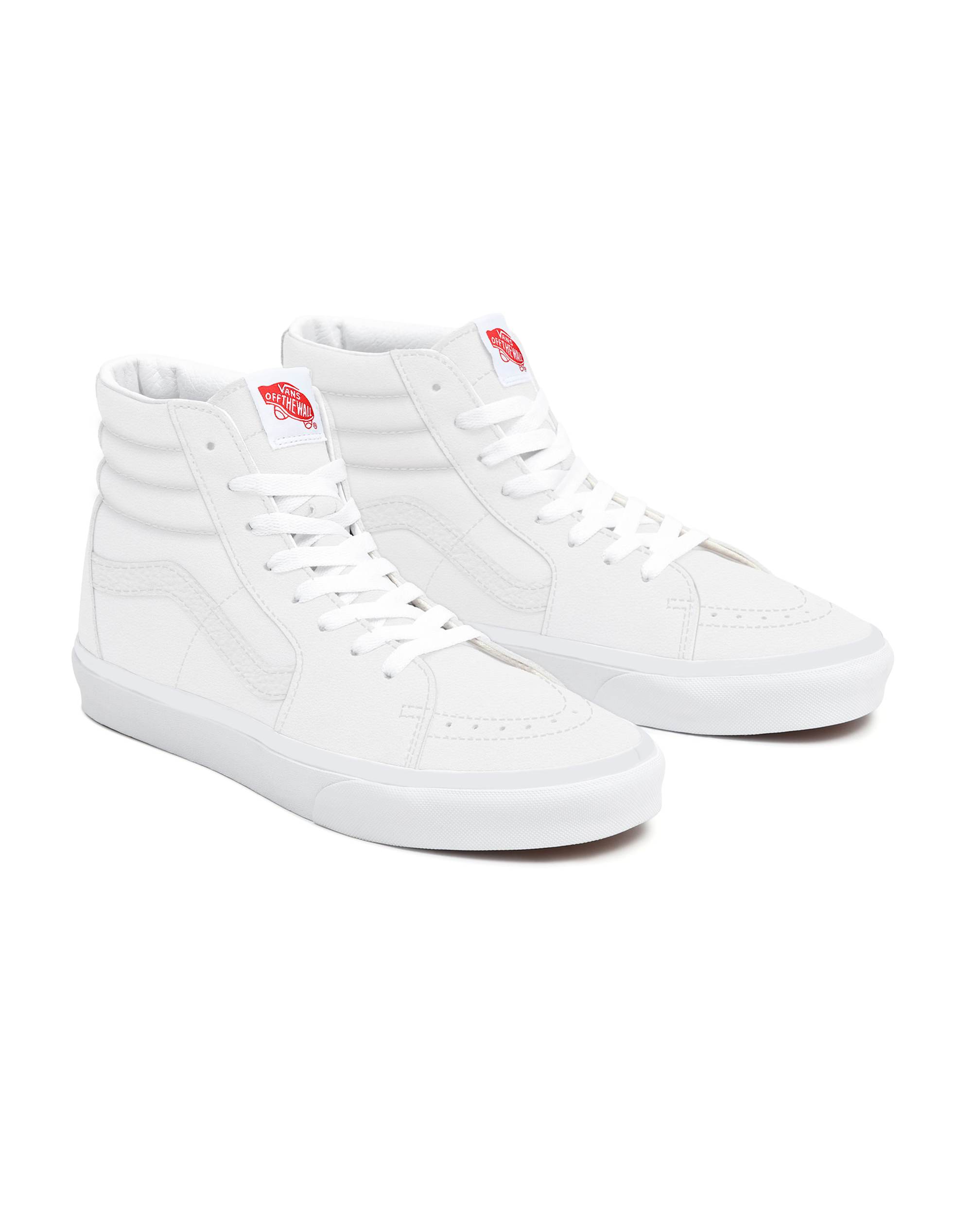 Personalisierbare Total White Leather Sk8Hi mit breiter passform VANS Wei HERO