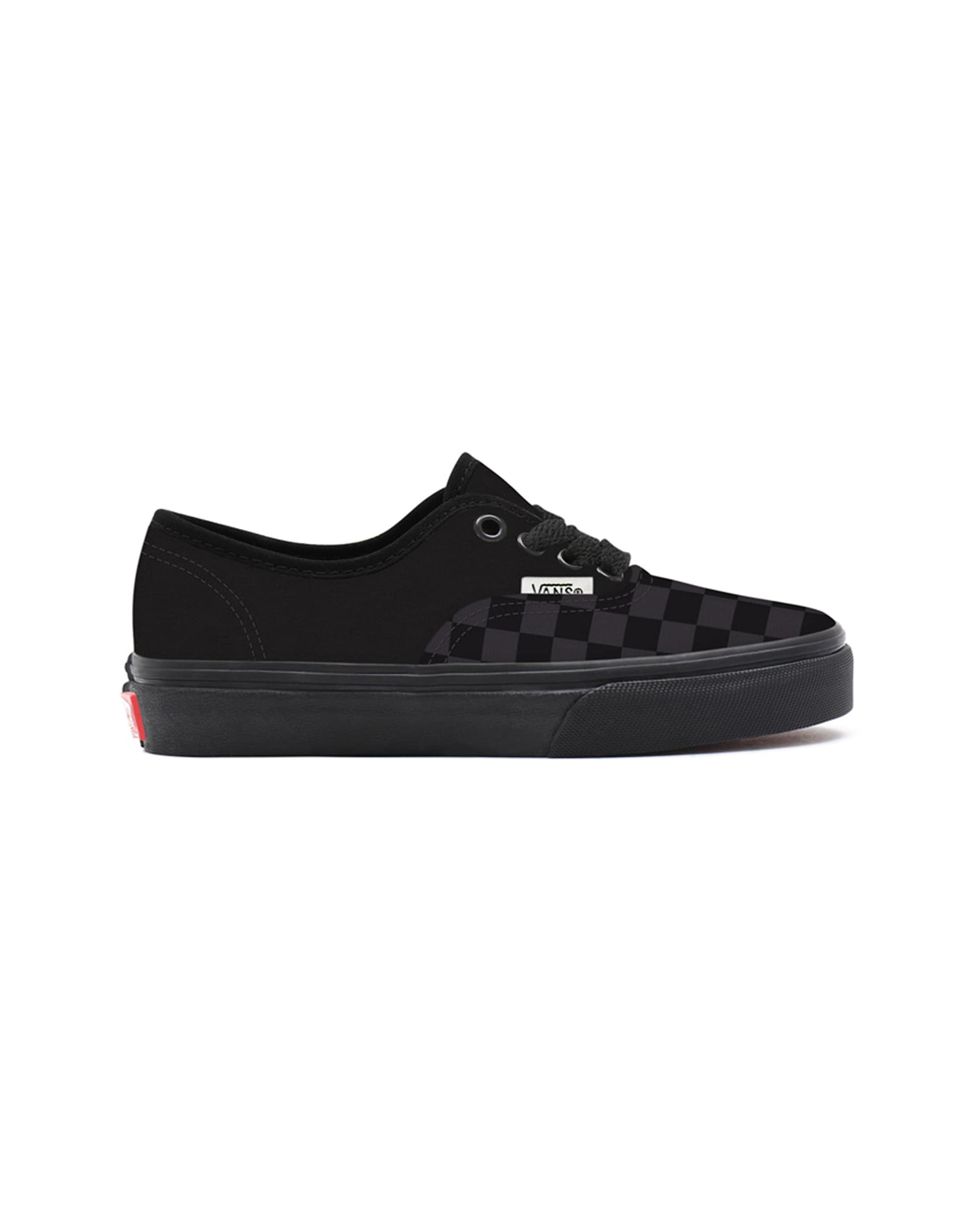 Kinder Personalisierbare Total Black Checkerboard Authentic 48 Jahre VANS Schwarz ALT1