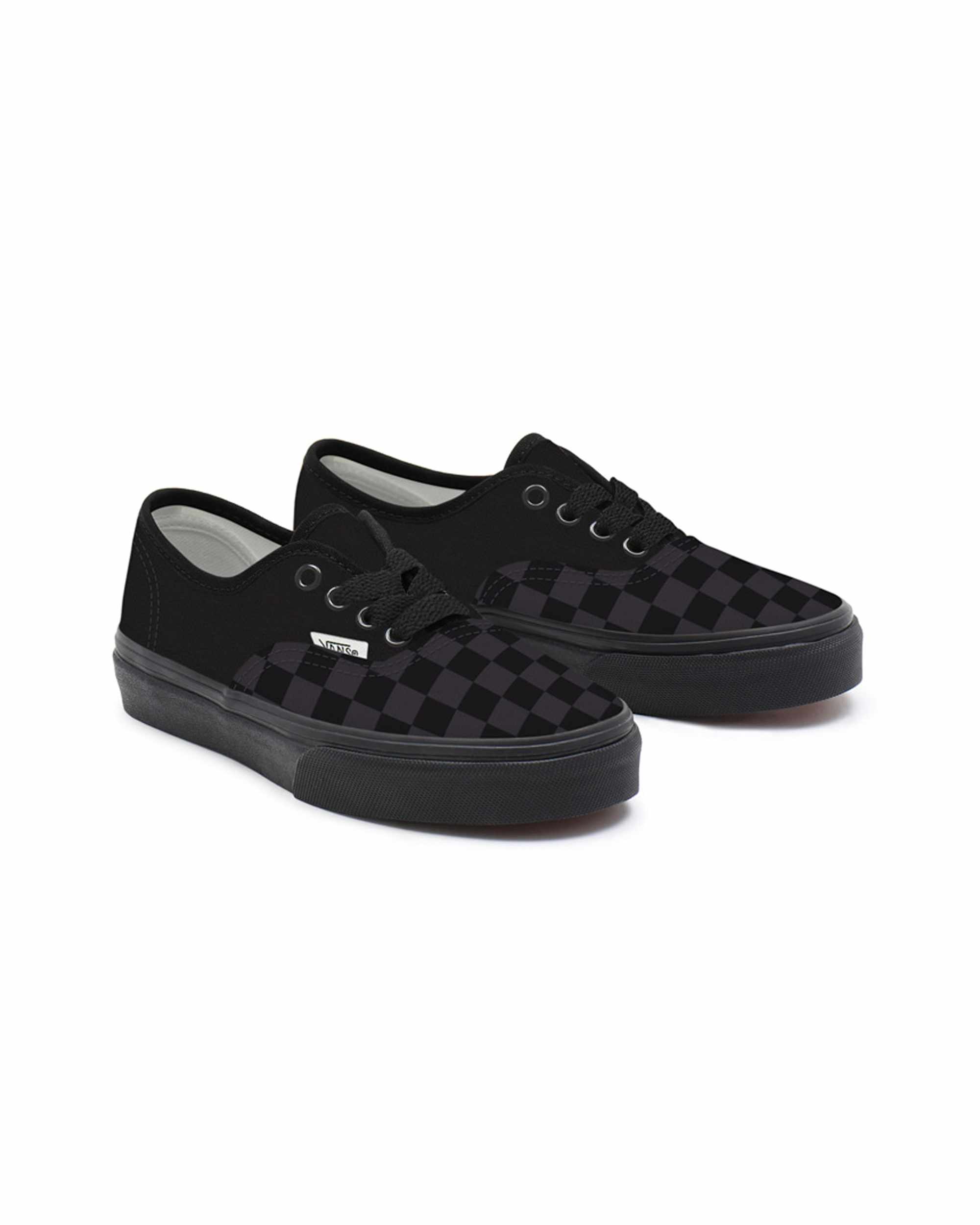 Kinder Personalisierbare Total Black Checkerboard Authentic 48 Jahre VANS Schwarz HERO