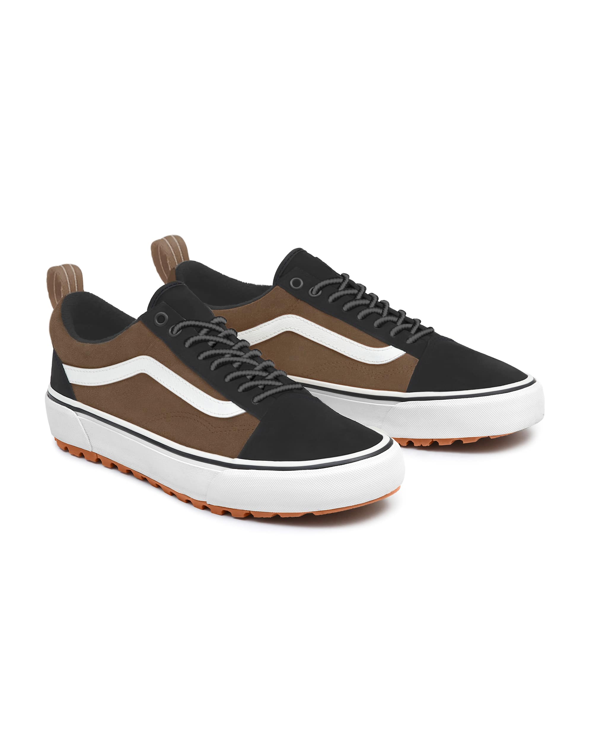 Personalisierbare Water Repellent Suede Black and Dachsund Old Skool MTE VANS Braun HERO