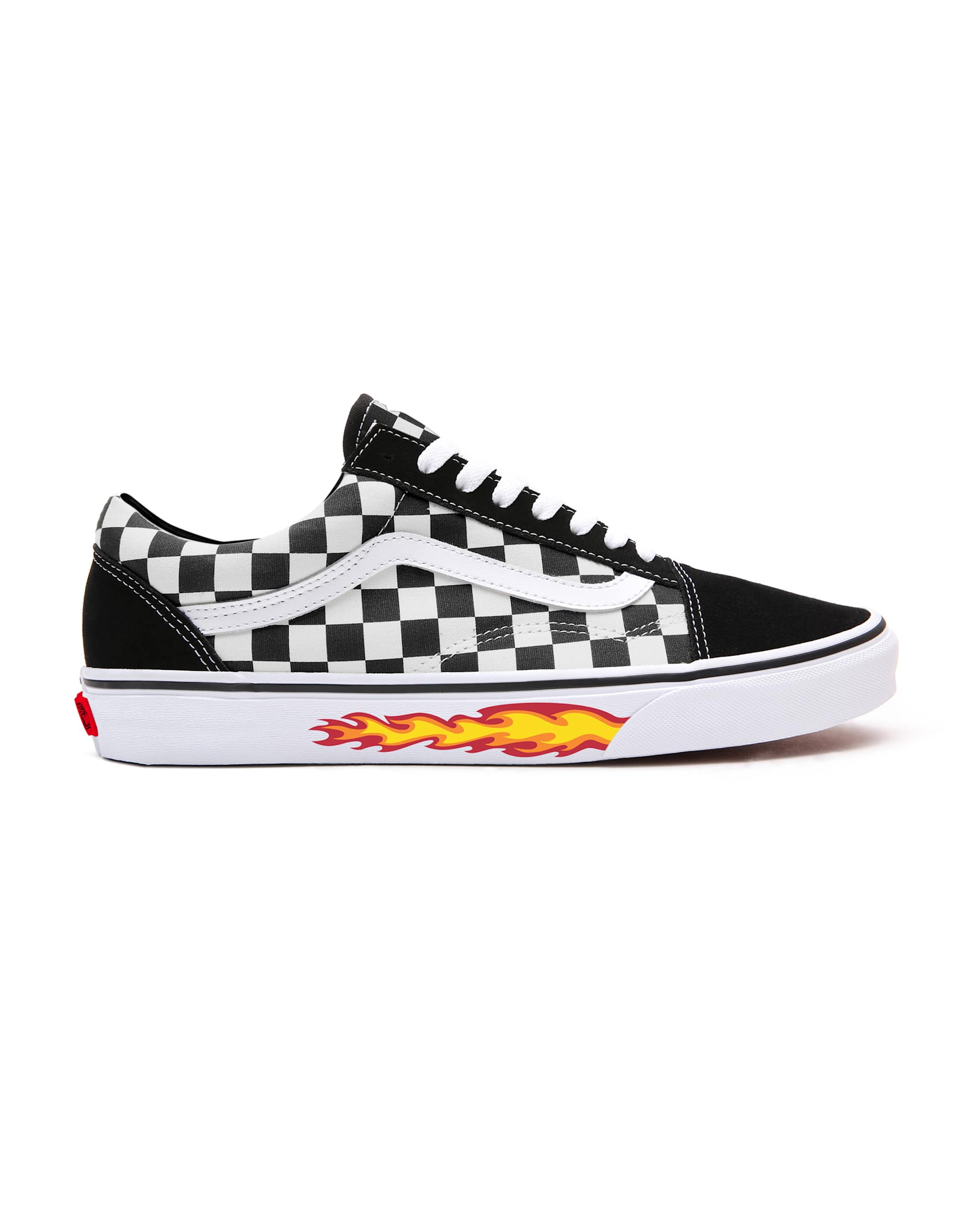 Personalisierbare Checkerboard Flame Old Skool VANS SchwarzWei ALT1