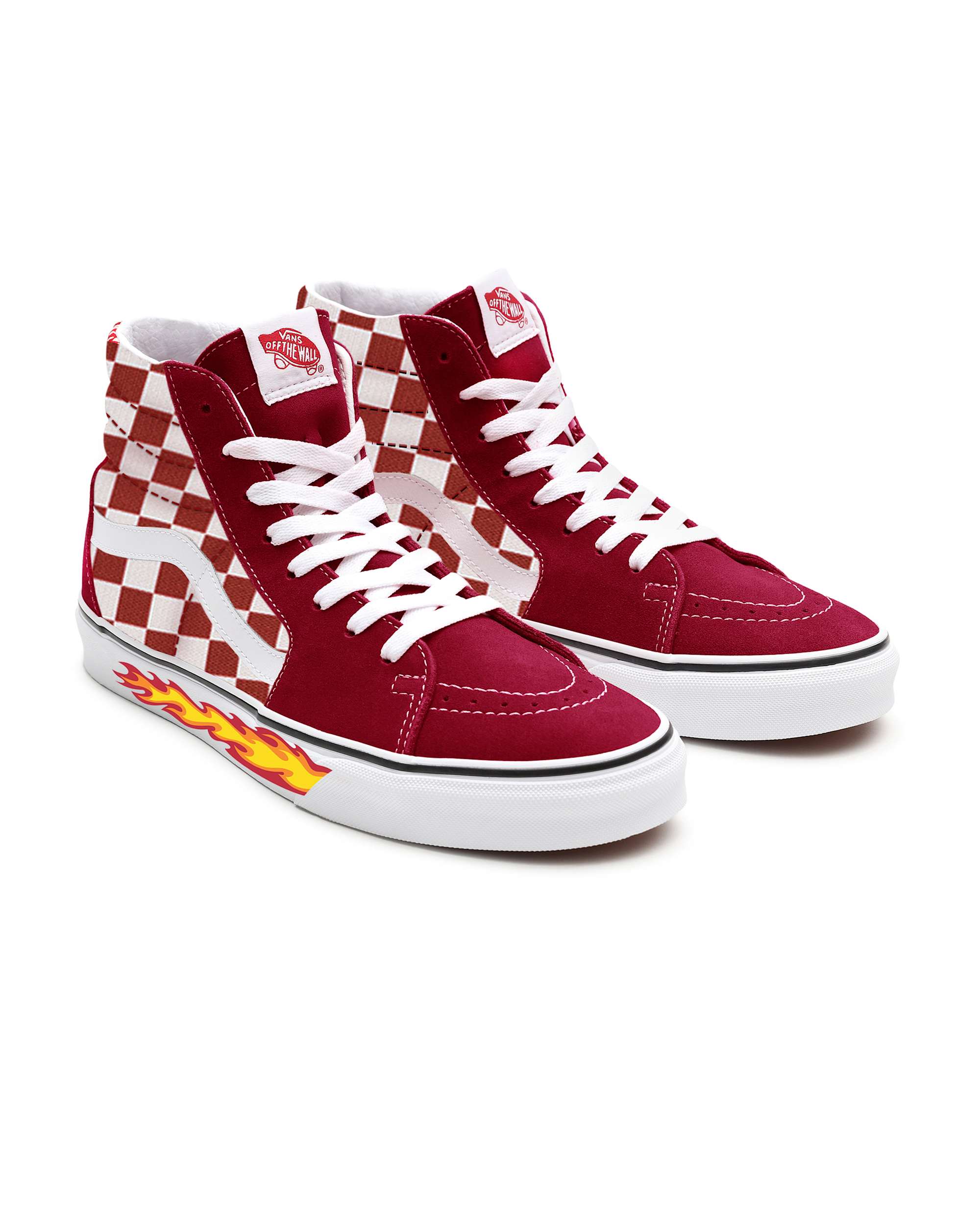 Gepersonaliseerde Leopard and Red Laces Sk8Hi MTE VANS Bruin HERO