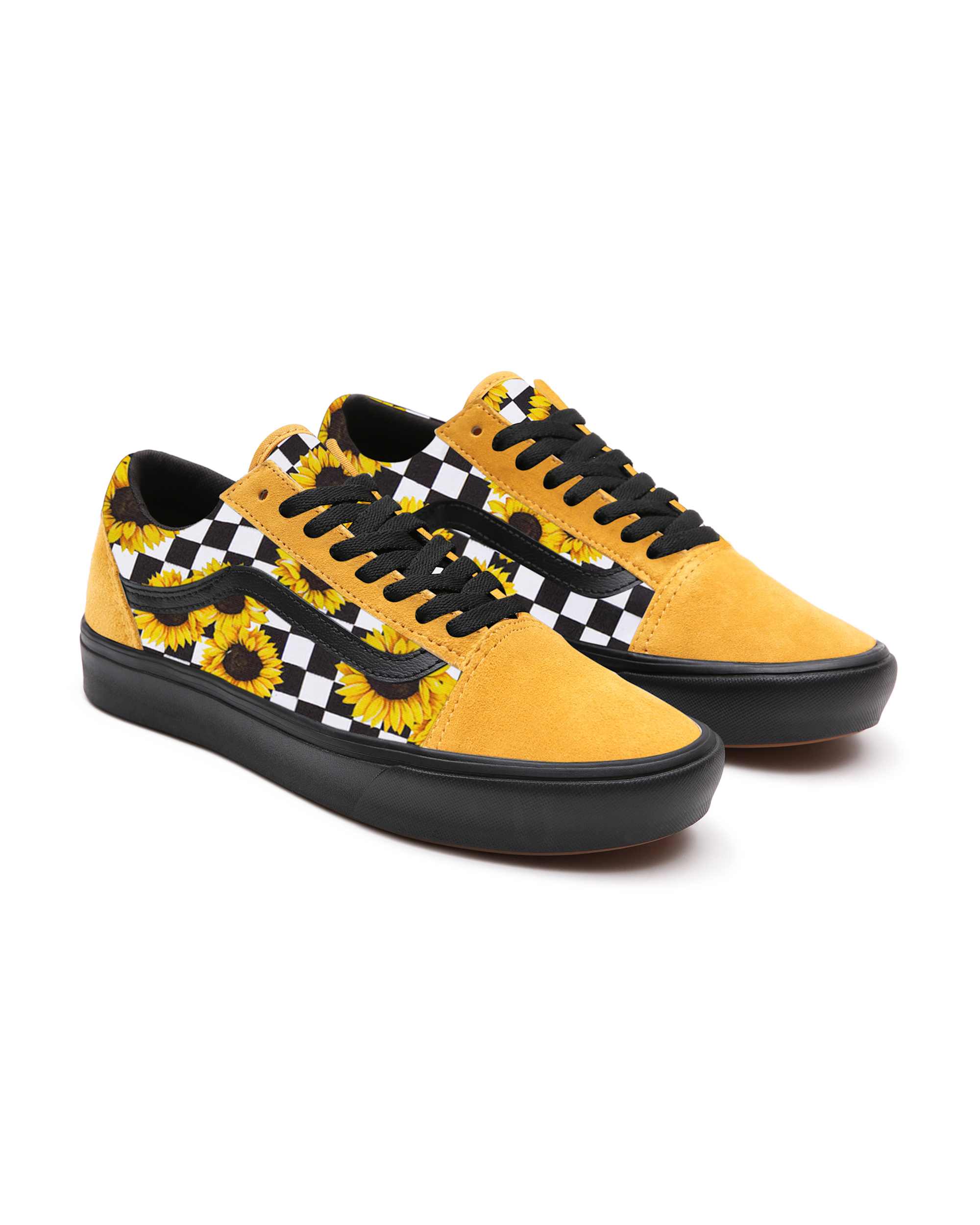 Personalisierbare Sunflowers Old Skool Platform VANS Gelb HERO