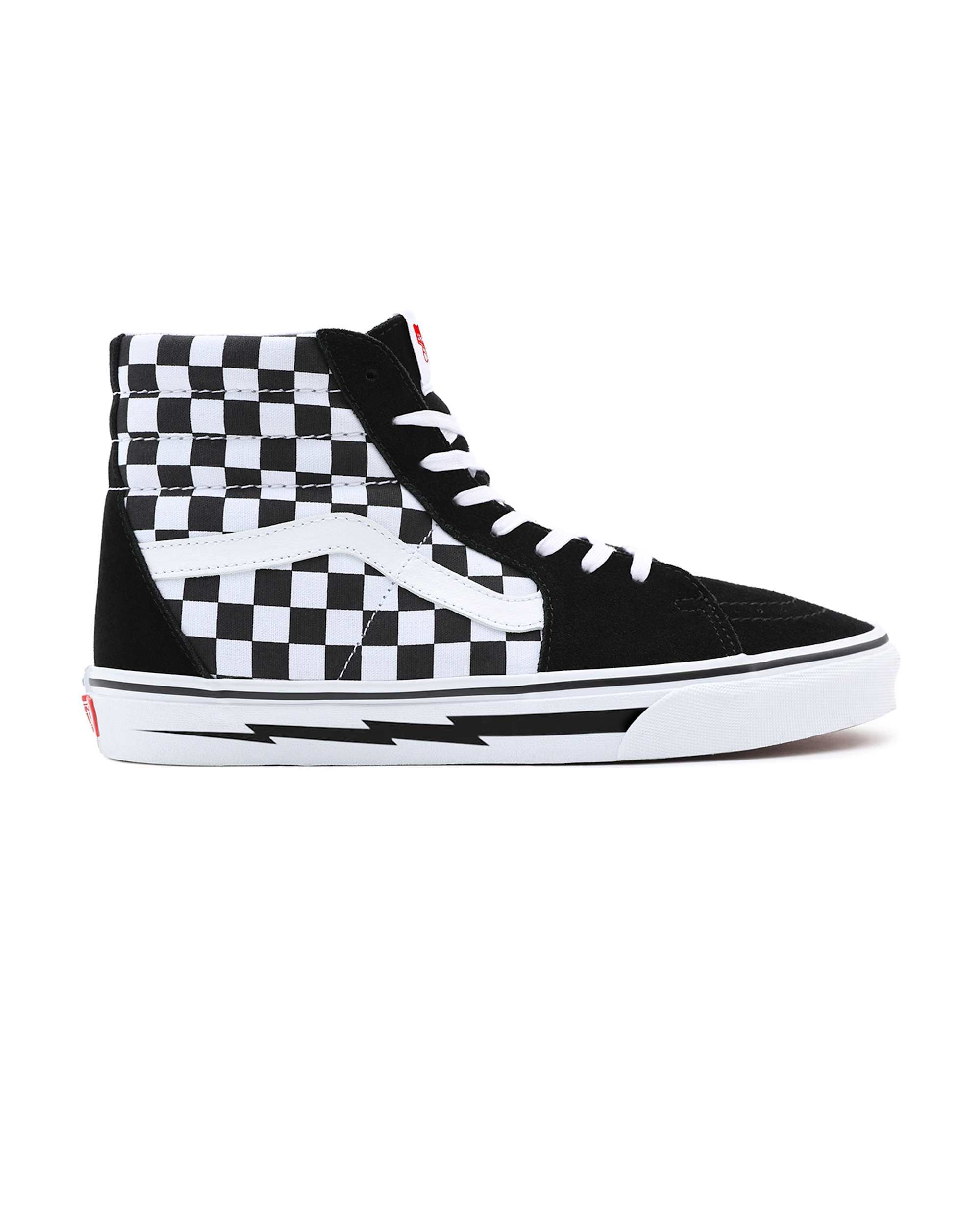 Personalisierbare Lightning Bolt Sk8Hi VANS SchwarzWei ALT1