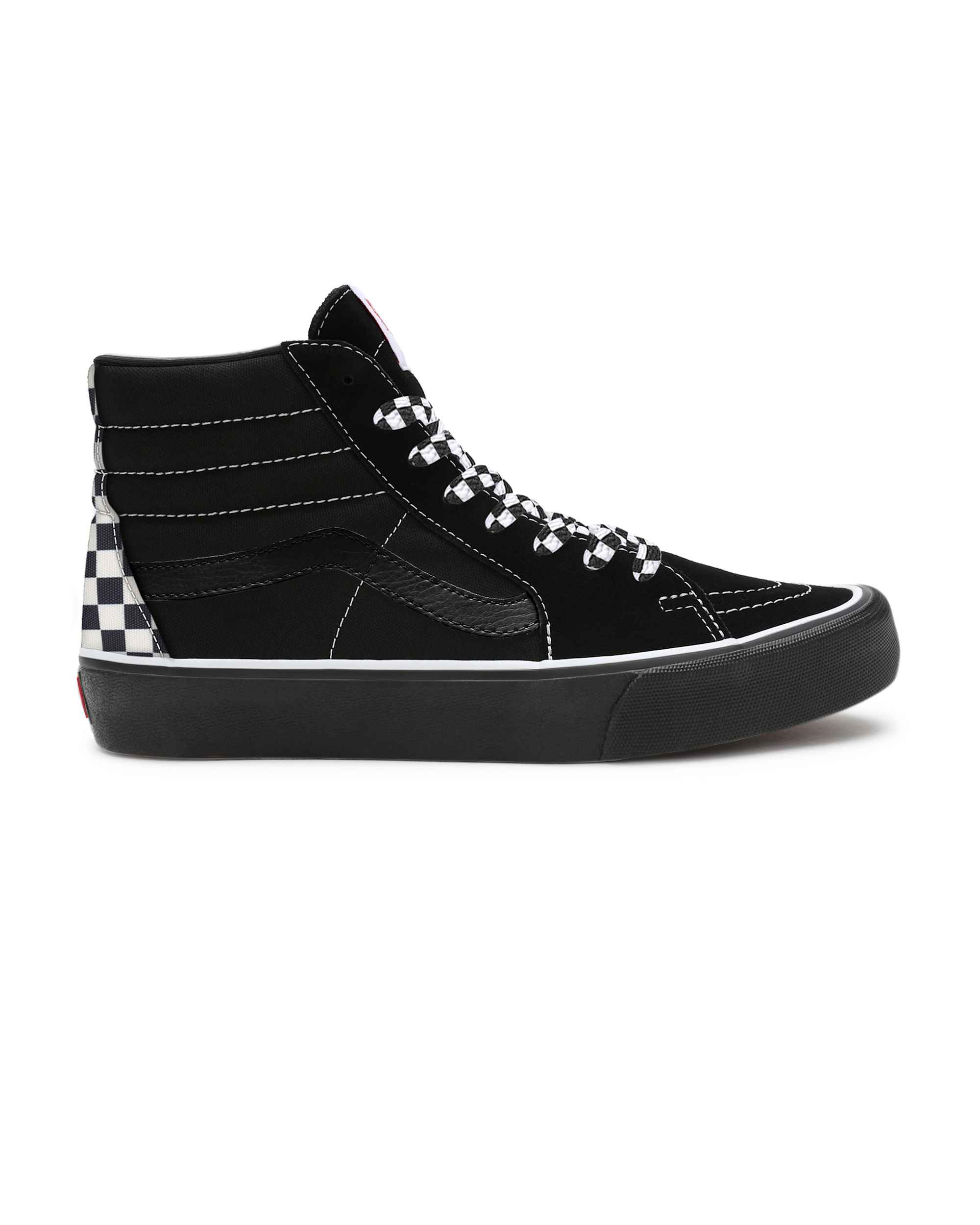 Personalisierbare Checkerboard Black Sk8Hi VANS Schwarz ALT1