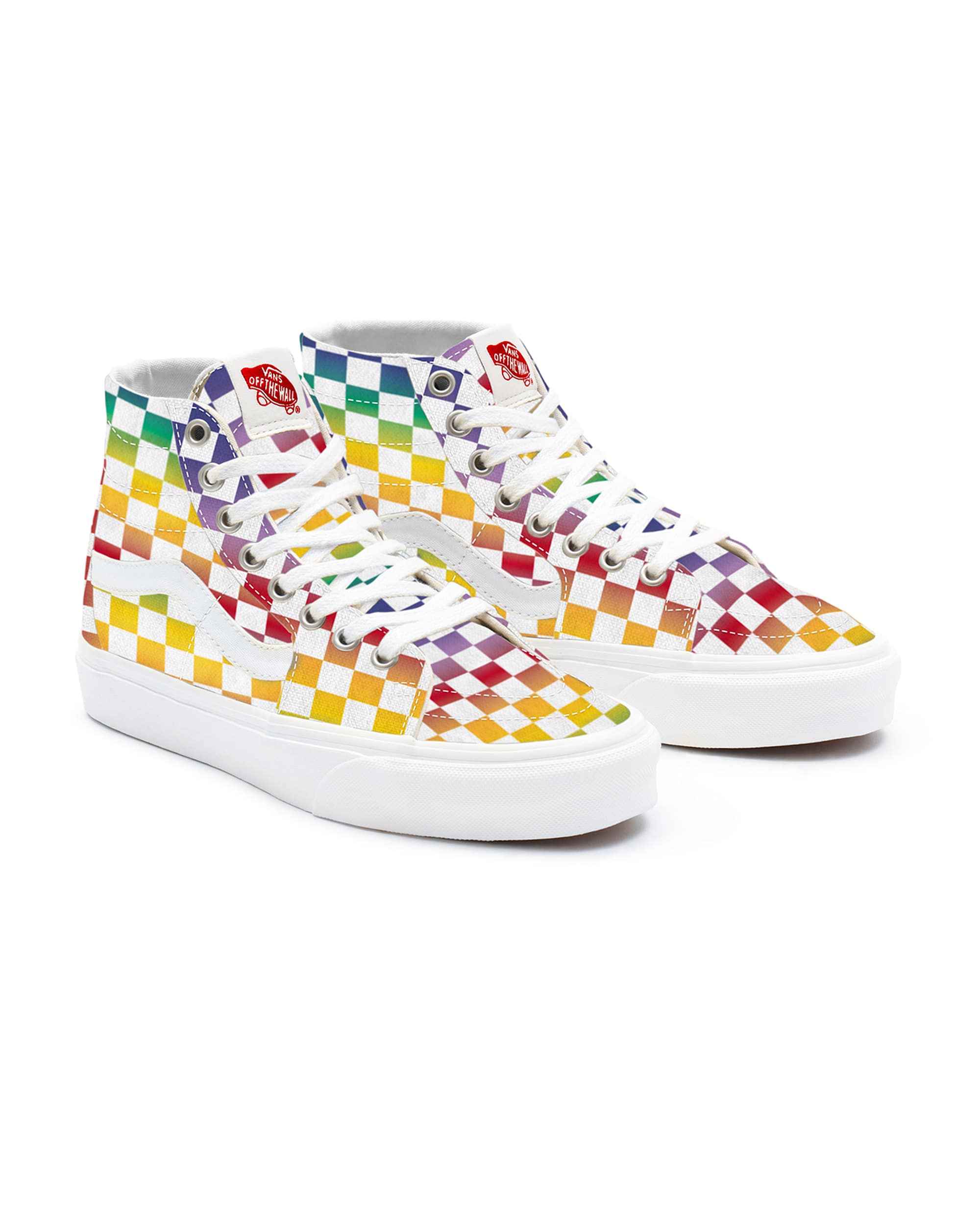Personalisierbare Rainbow Checkerboard Sk8Hi VANS Multicolour HERO