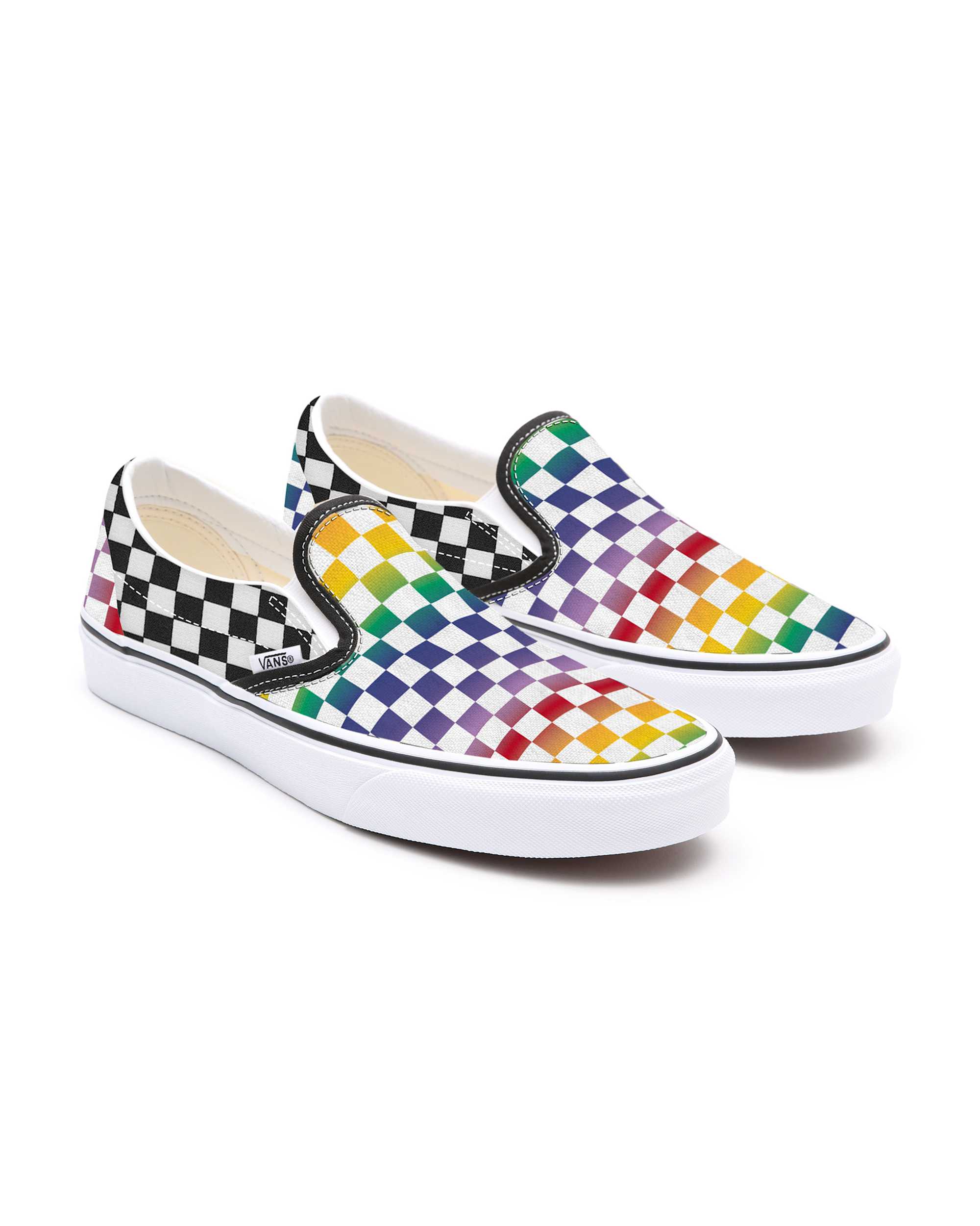 Personalisierbare Rainbow Checkerboard SlipOn VANS Multicolour HERO