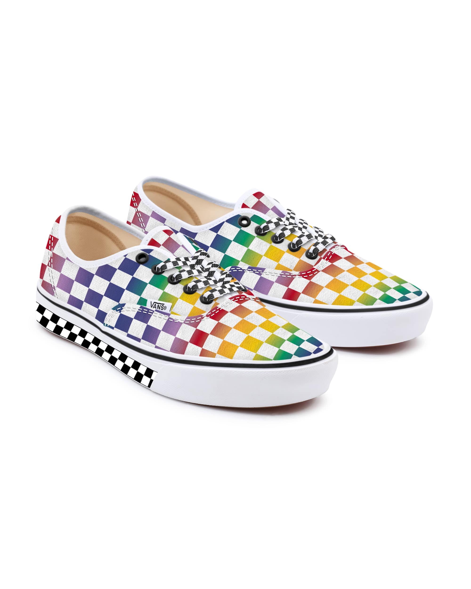 Personalisierbare Rainbow Checkerboard Authentic VANS Multicolour HERO