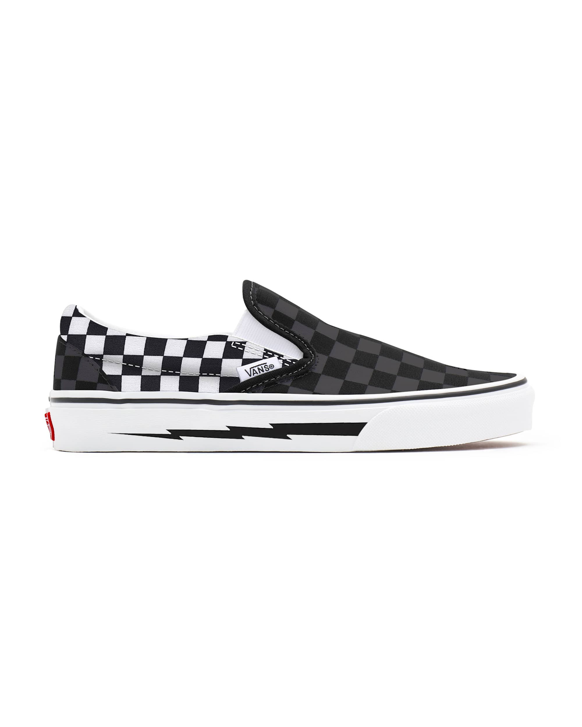 Personalisierbare Lightning Foxing SlipOn VANS SchwarzWei ALT1