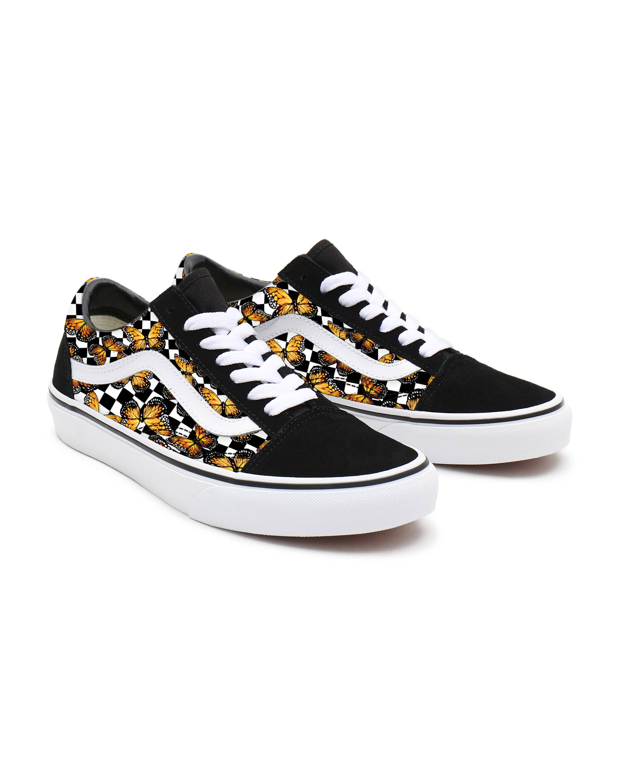 Butterfly Checkerboard Old Skool Personalisierbare VANS SchwarzWei HERO