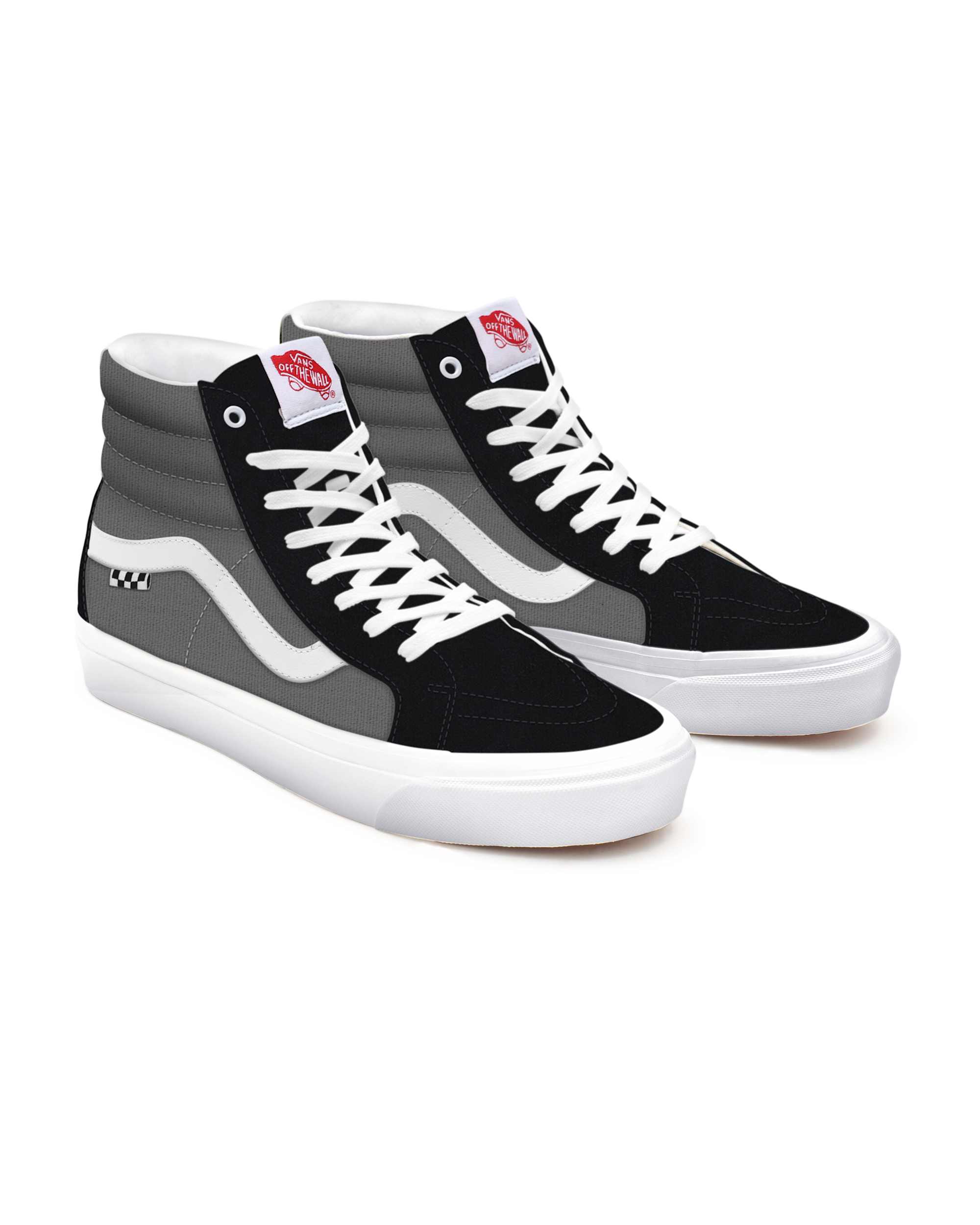 Personalisierbare Suede Charcoal and Black Suede Skate Sk8Hi VANS SchwarzGrau HERO