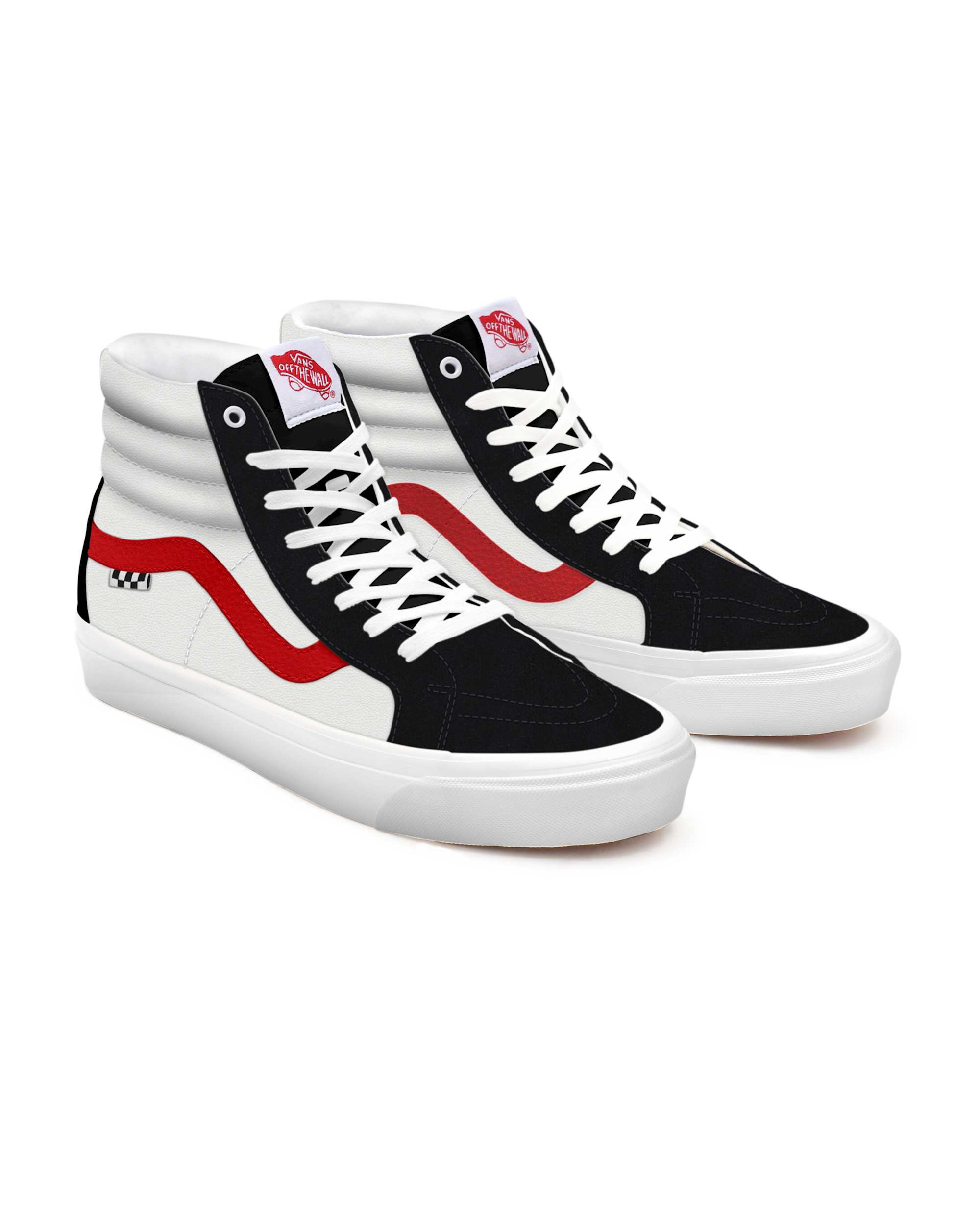 Personalisierbare True White and Black Suede Skate Sk8Hi VANS Schwarz HERO