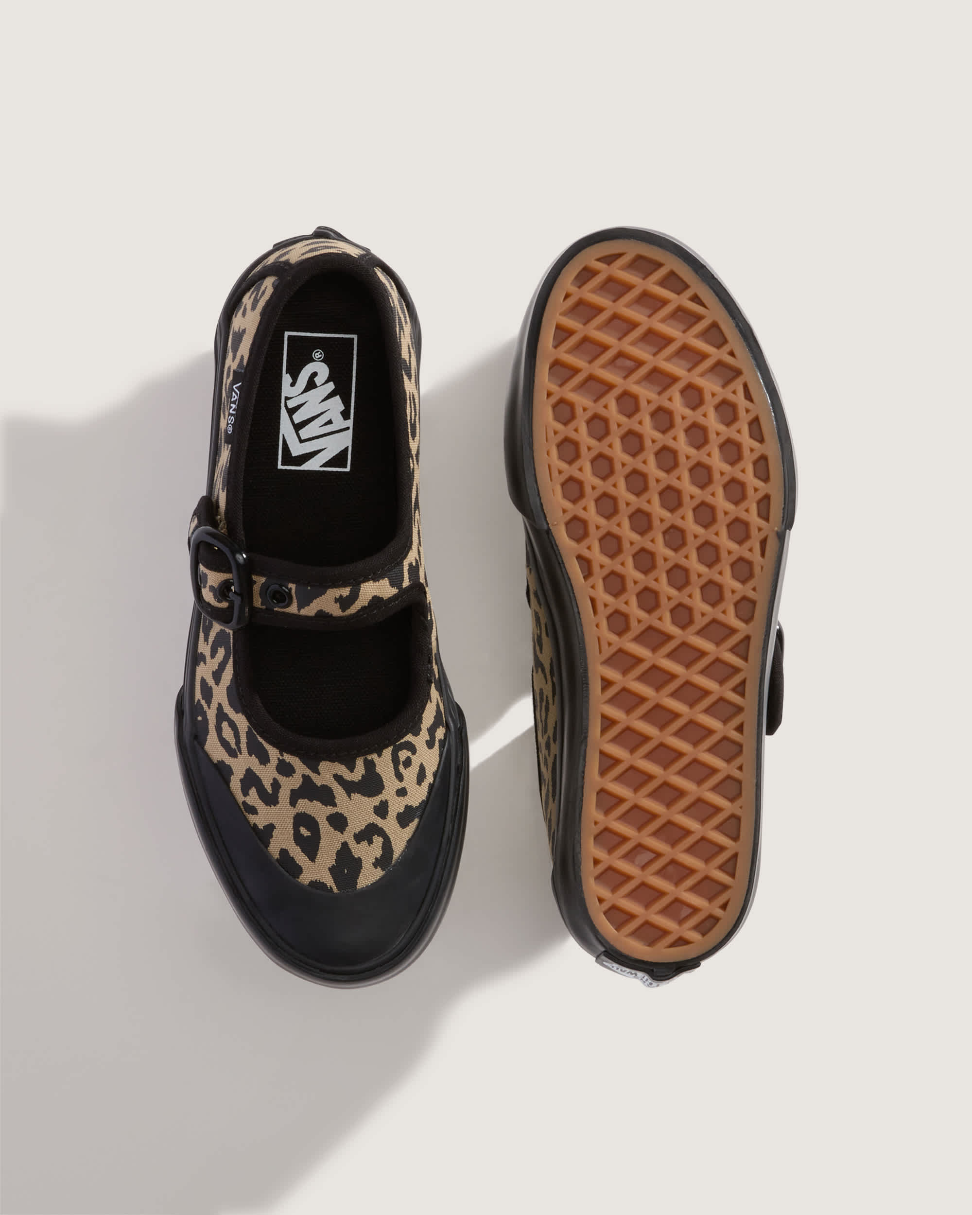 Kids Mary Jane Leopard Shoes 48 Years VANS Black ALT2