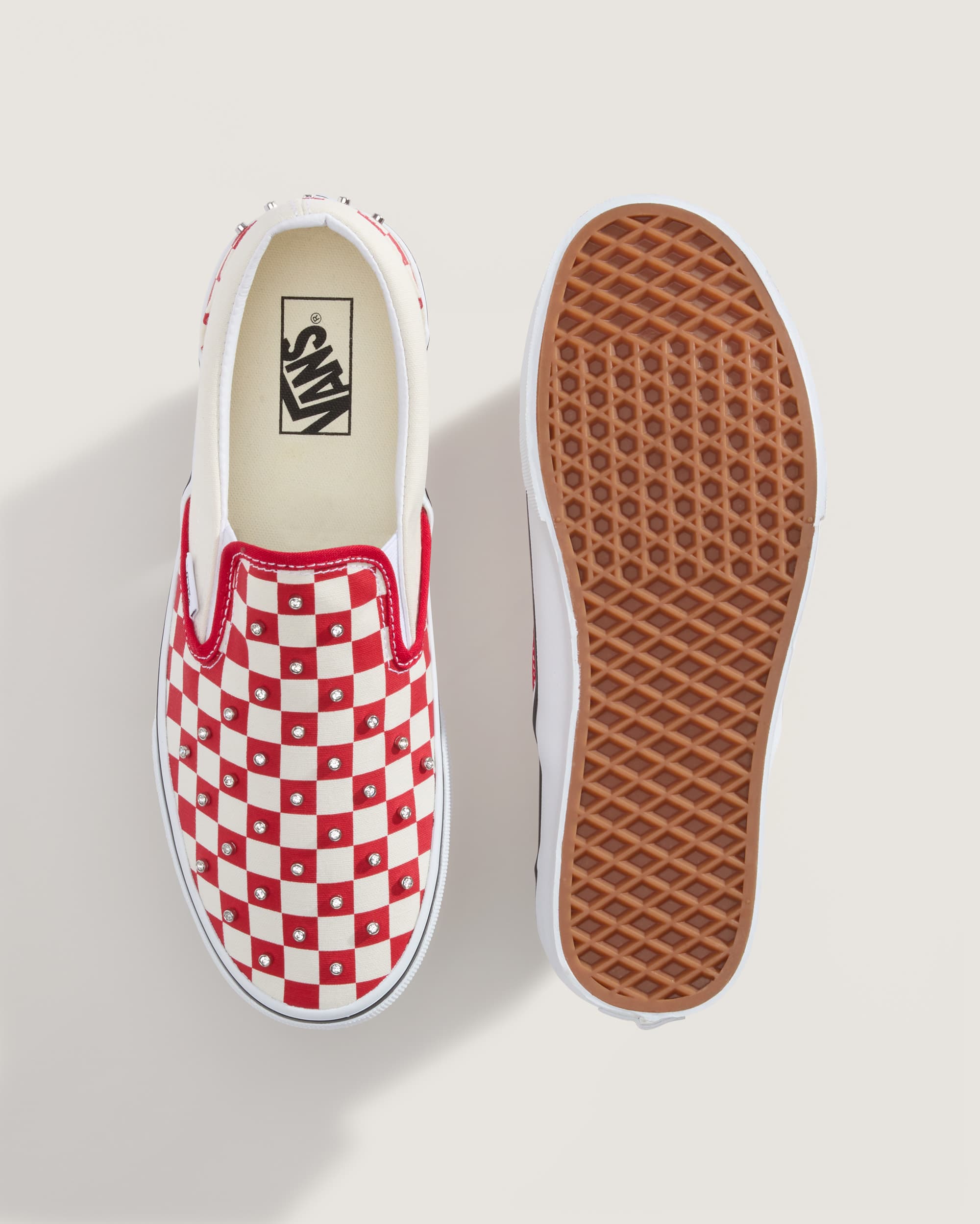 Zapatillas SlipOn Checkerboard con strass VANS Rojo ALT2