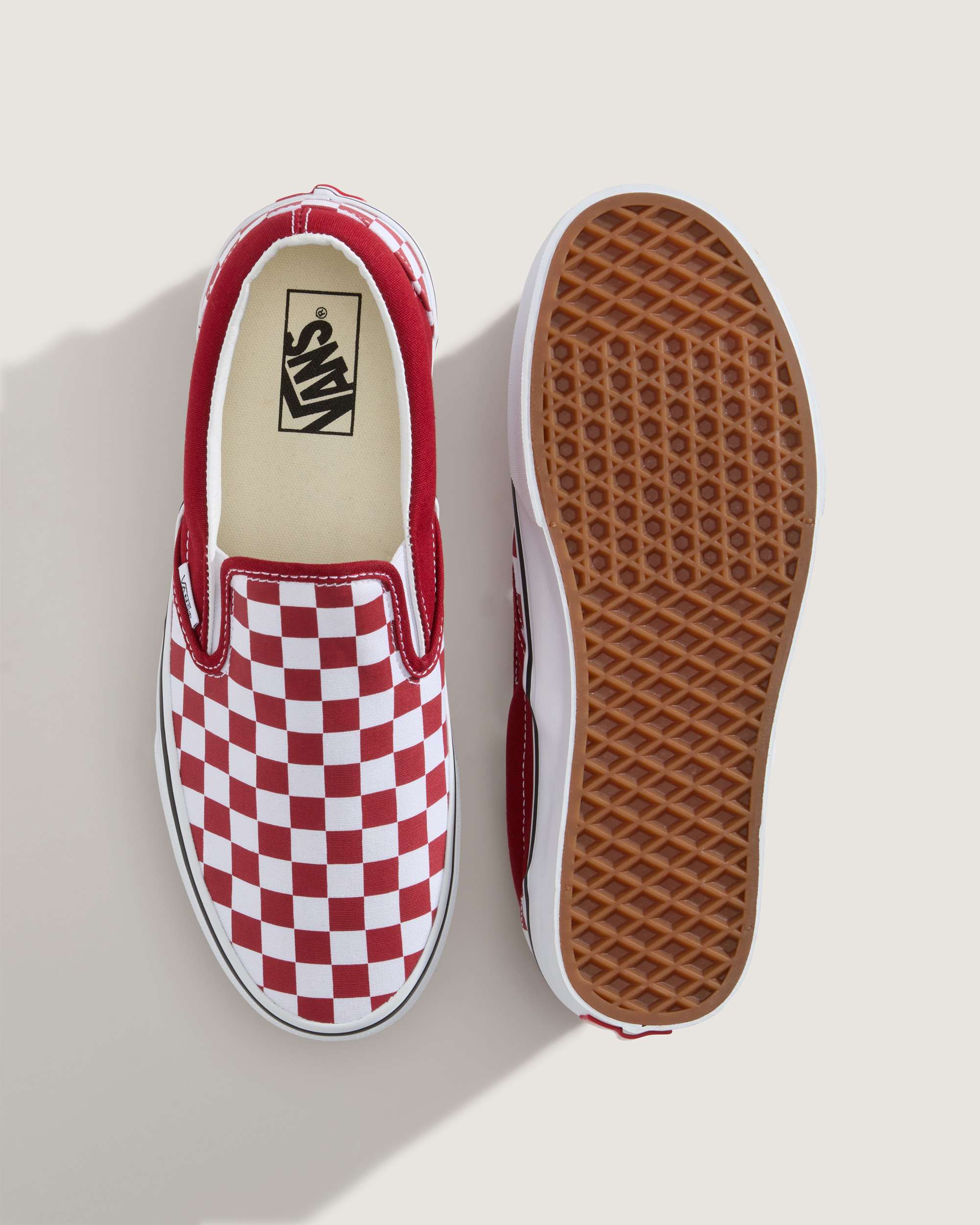 SlipOn Checkerboard Schuhe VANS Rot ALT2