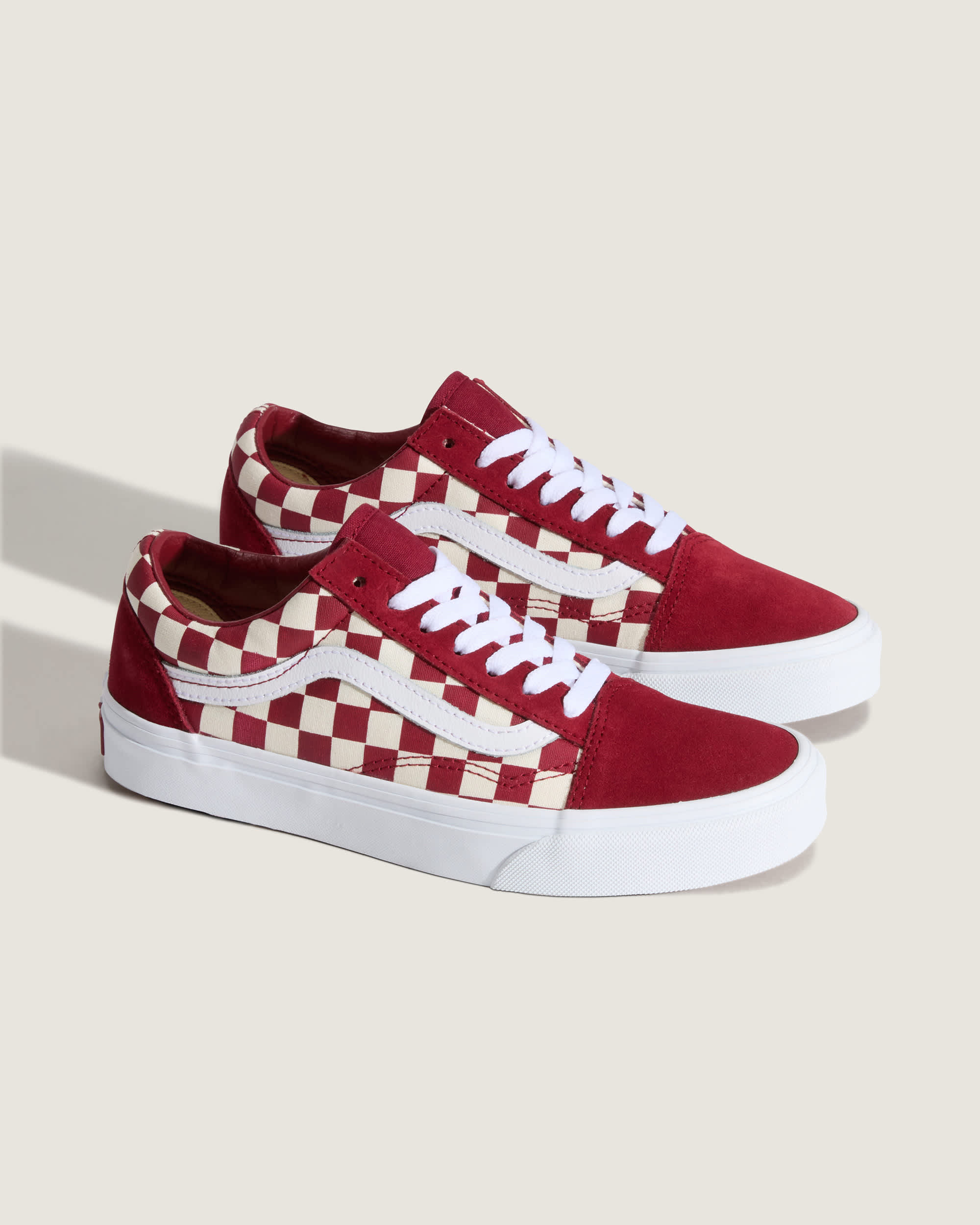 Old Skool Checkerboard Schuhe VANS Rot ALT1