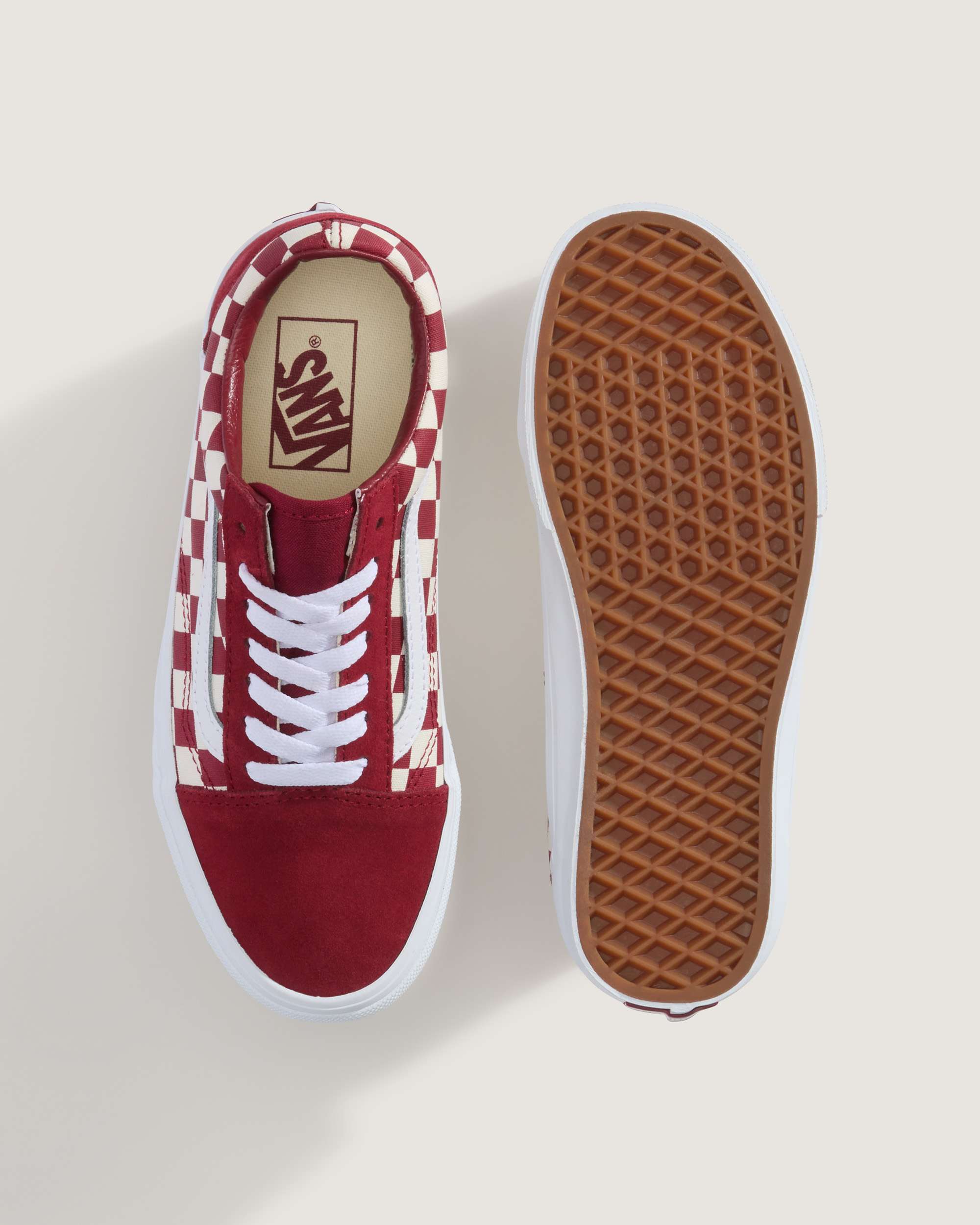 Old Skool Checkerboard Schuhe VANS Rot ALT2