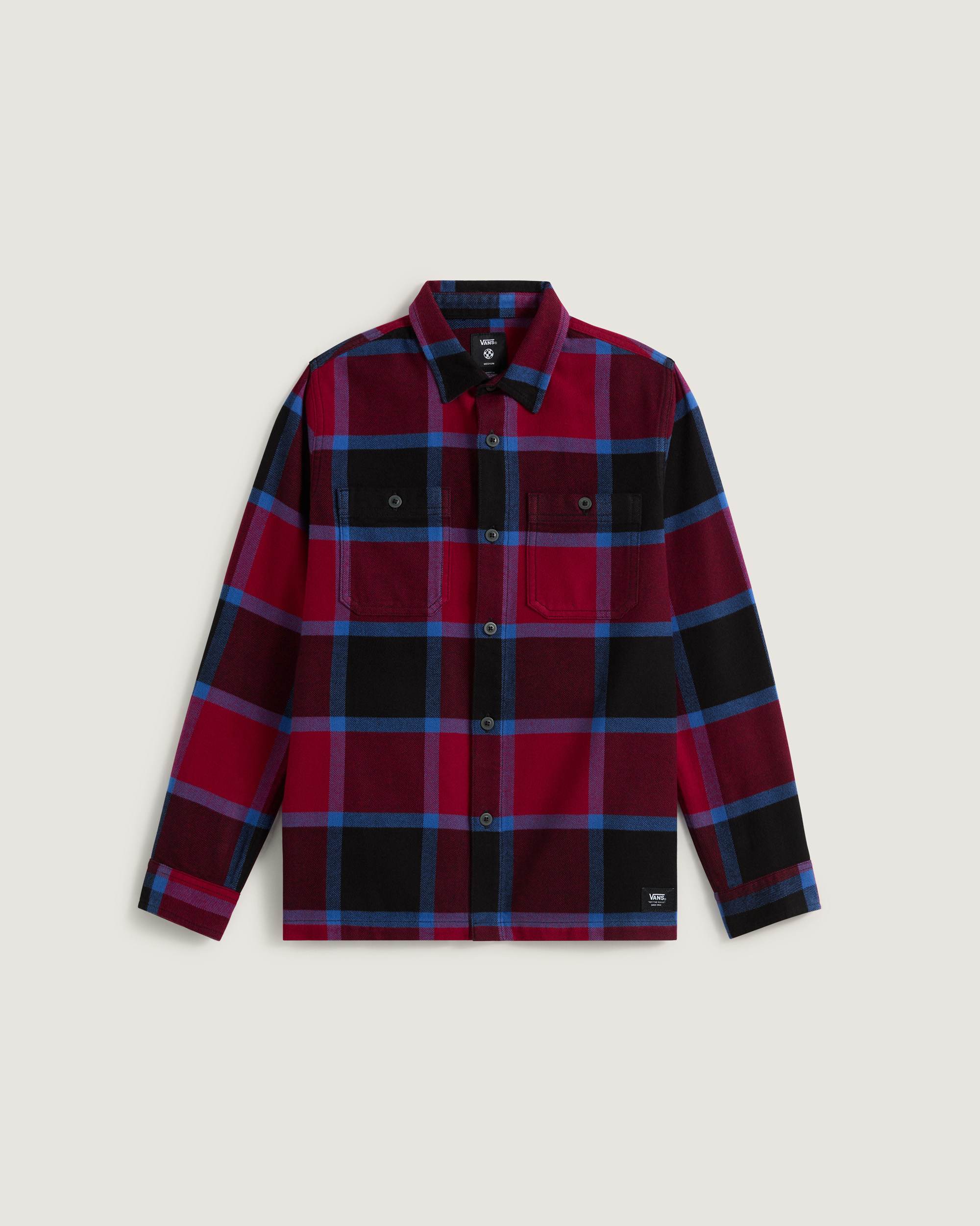Kids Larkspur Flannel Shirt 814 Years VANS Burgundy HERO