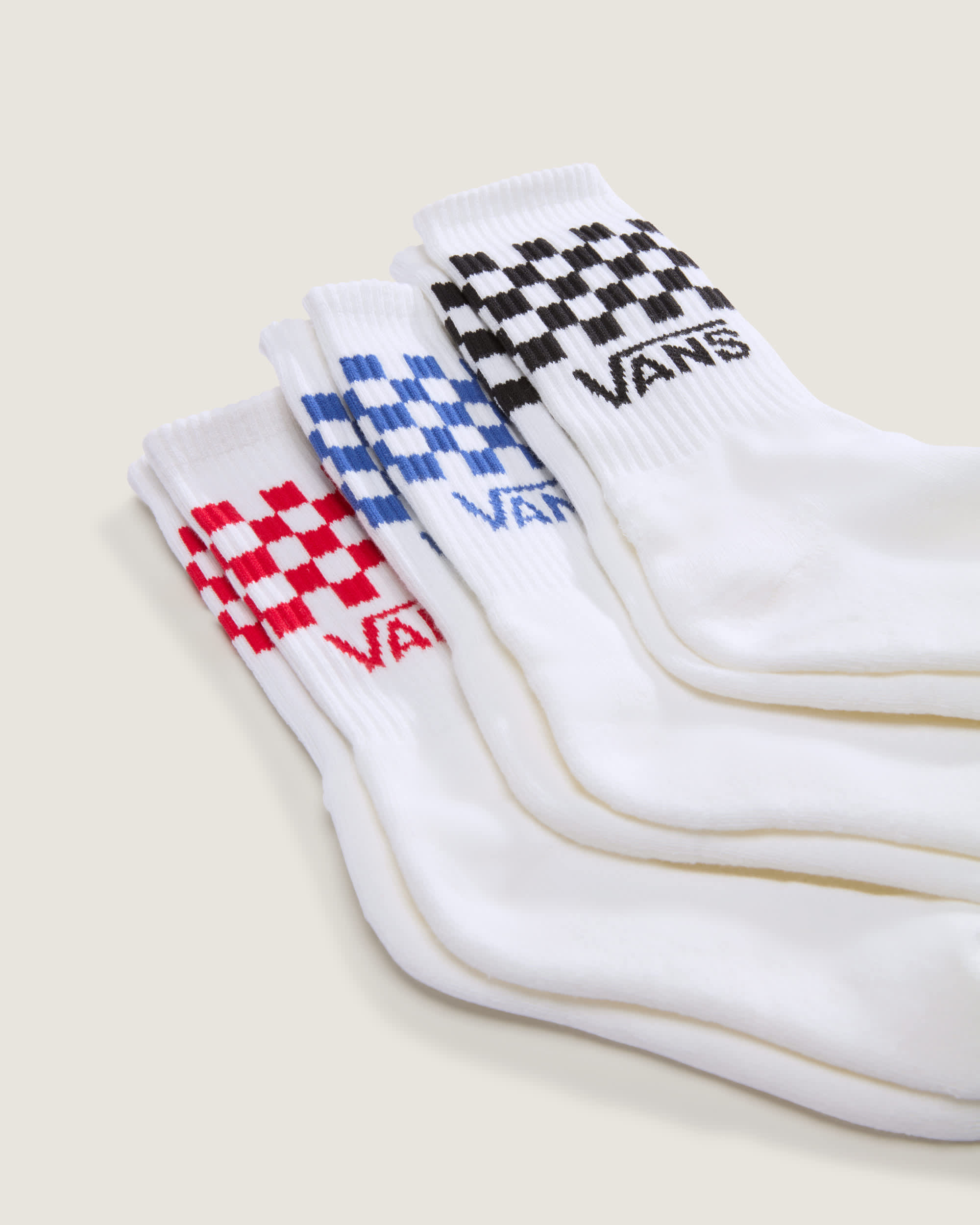 Kinder Classic Check Crew Socken 3 Paar VANS Wei ALT2