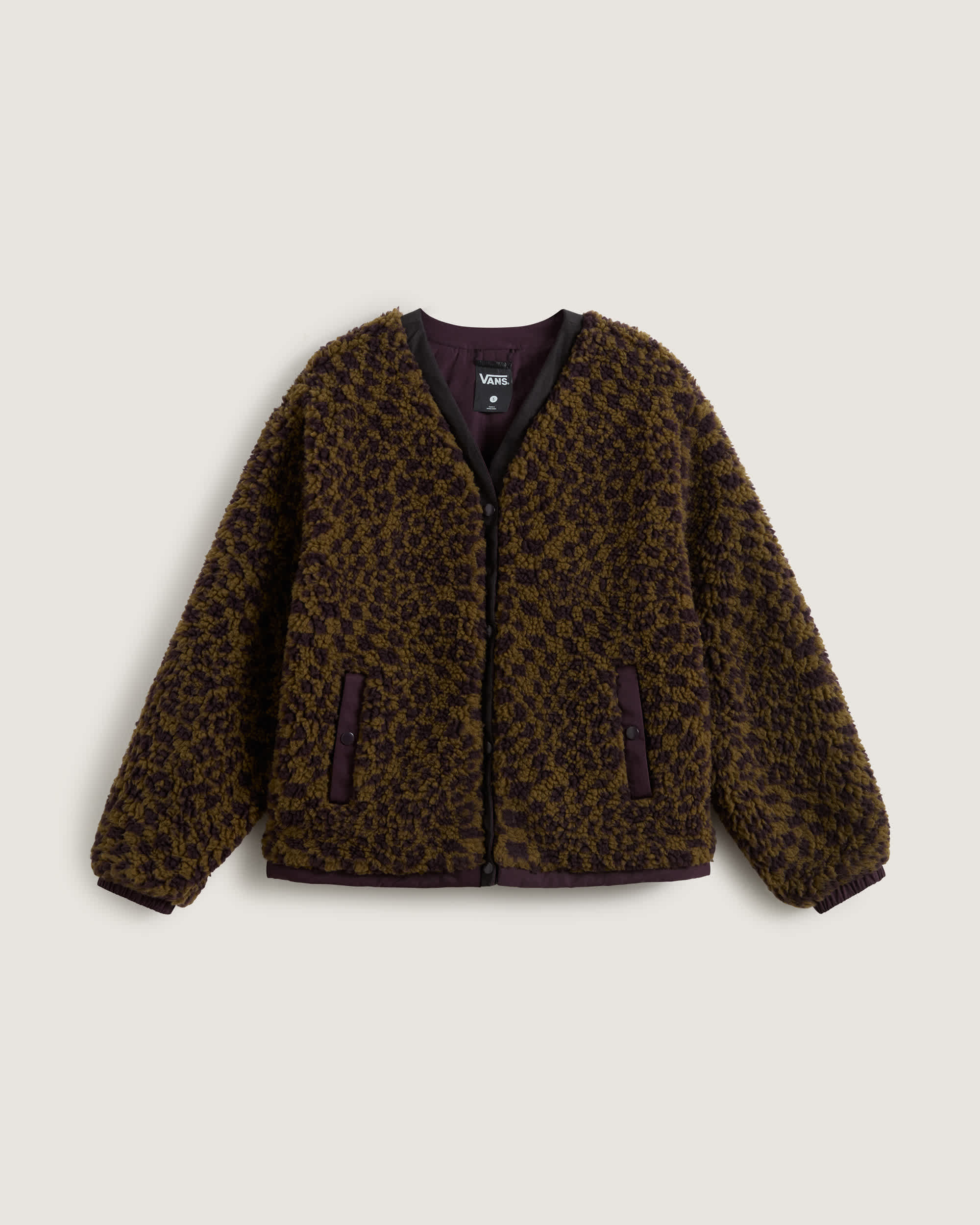 Suffolk Cheetah Check Pile Mantel VANS Blau HERO