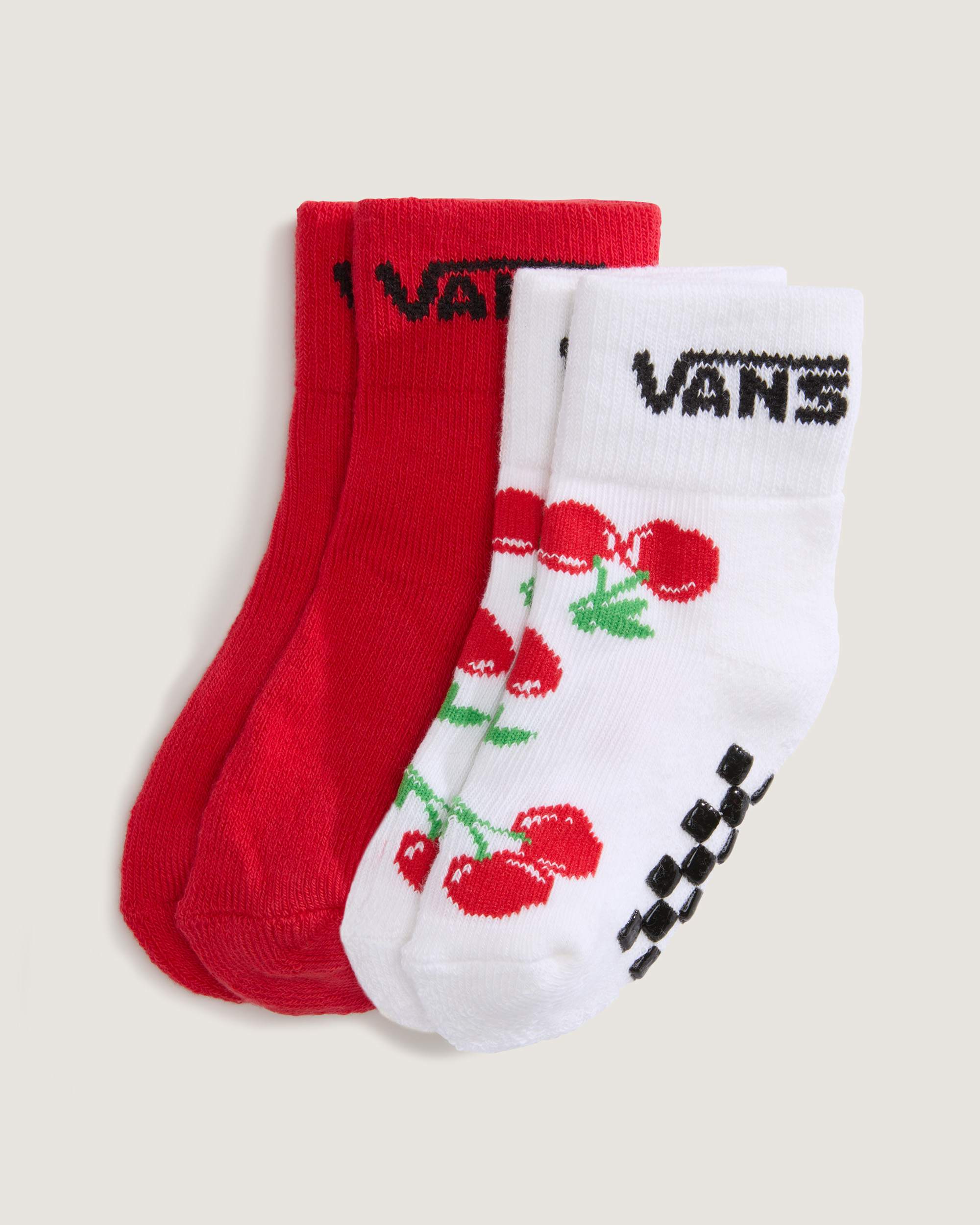 Meias Classic Crew para criana 2 pares VANS Vermelho HERO