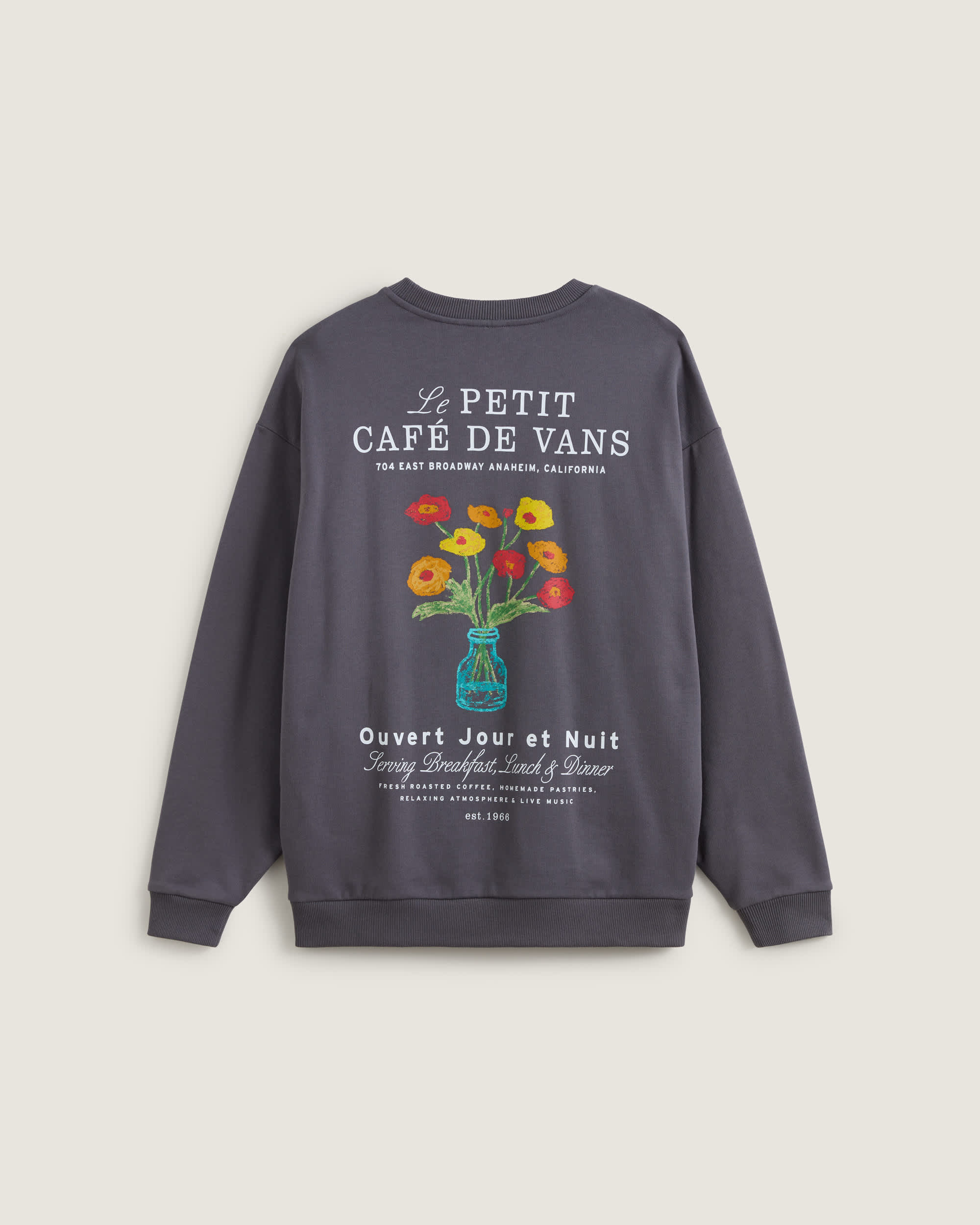 Caf Vans Oversized Crew Sweatshirt VANS Grau ALT1