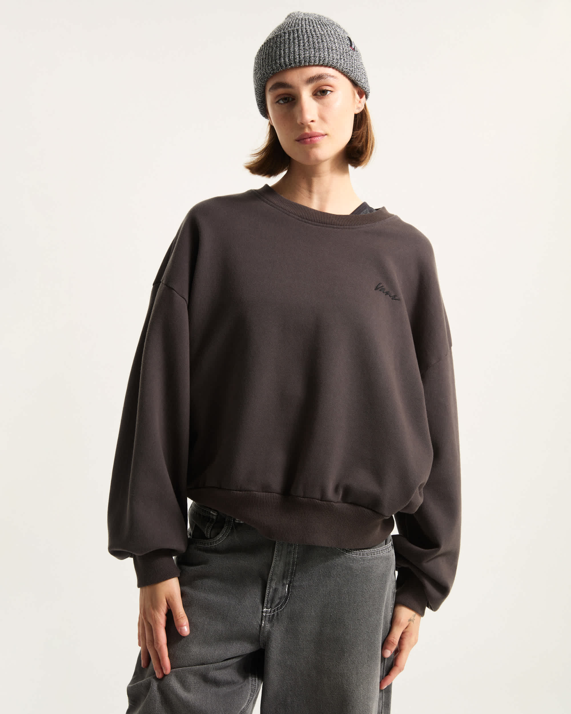 Retro RundhalsSweatshirt VANS Schwarz ALT2