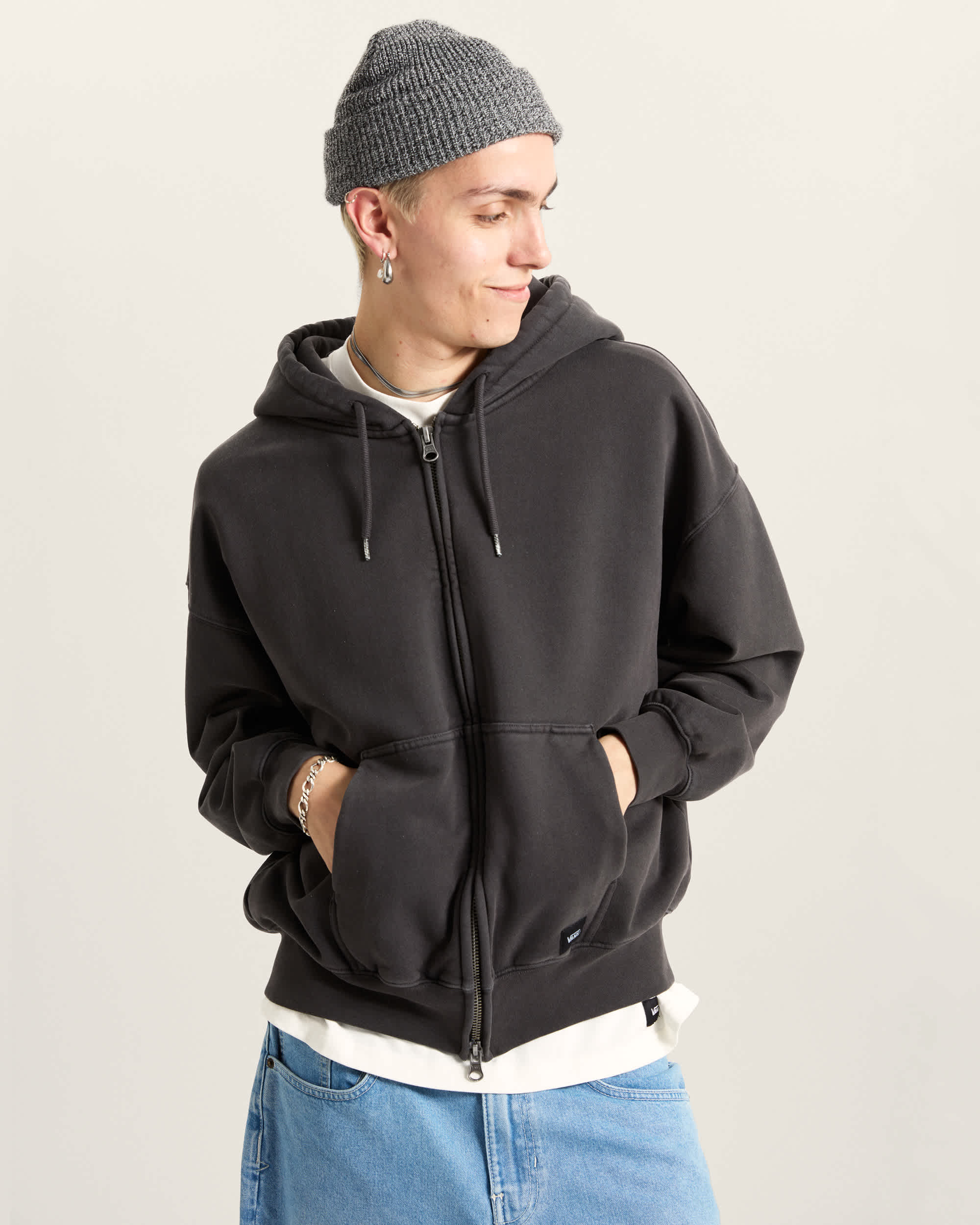 Premium Hoodie mit Reiverschluss VANS Schwarz ALT2