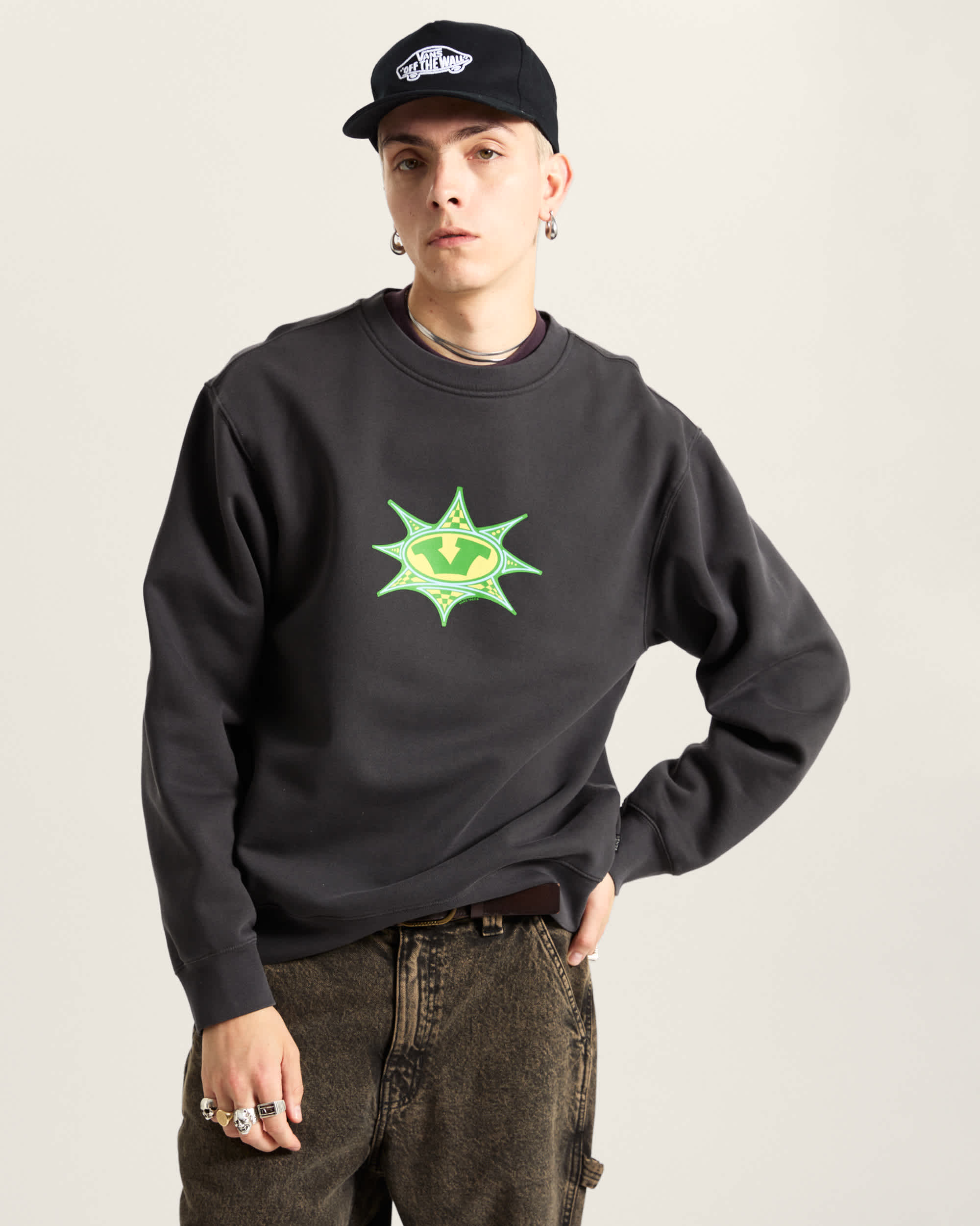 Star Checker Crew Sweatshirt VANS Schwarz ALT2