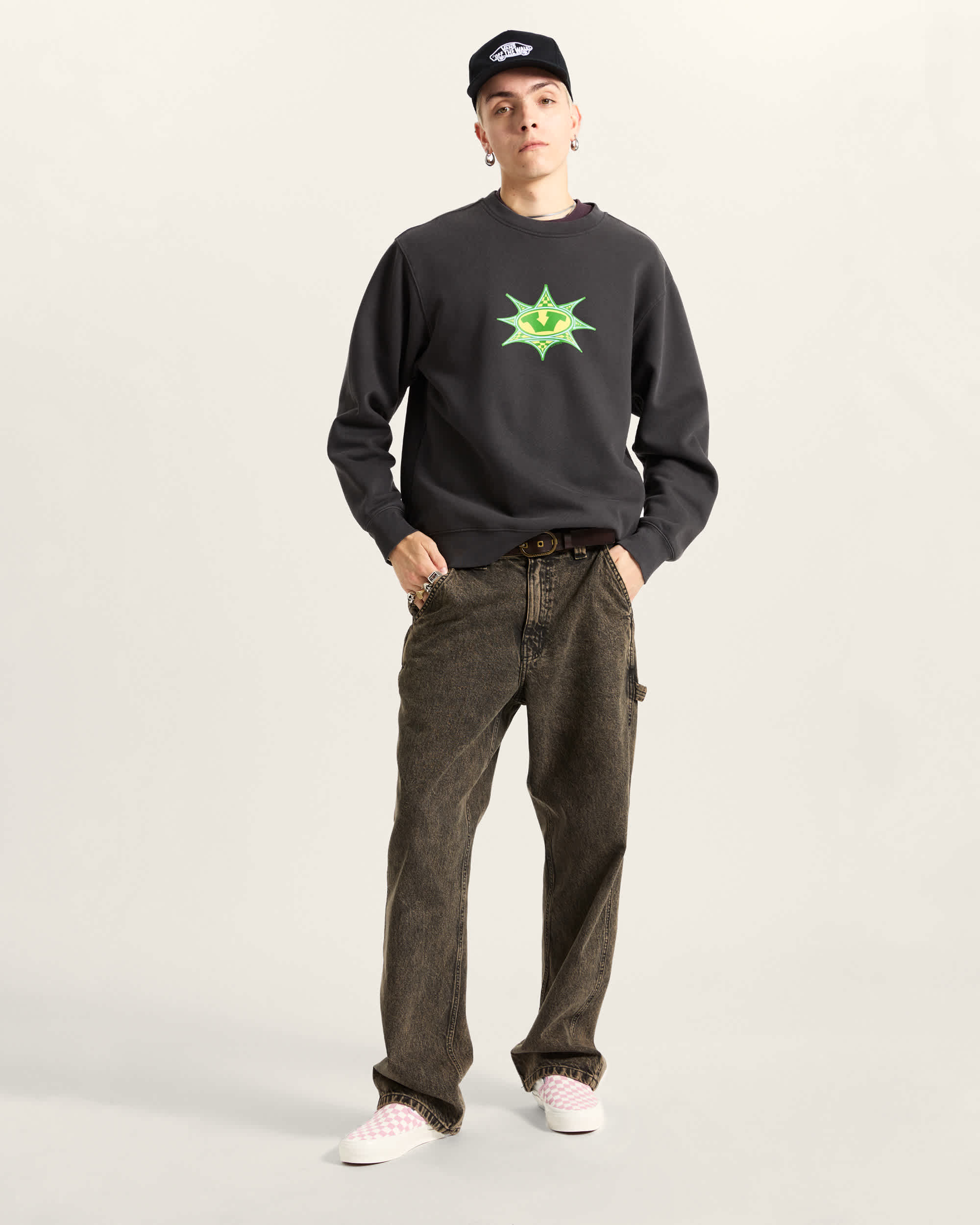 Star Checker Crew Sweatshirt VANS Schwarz ALT5