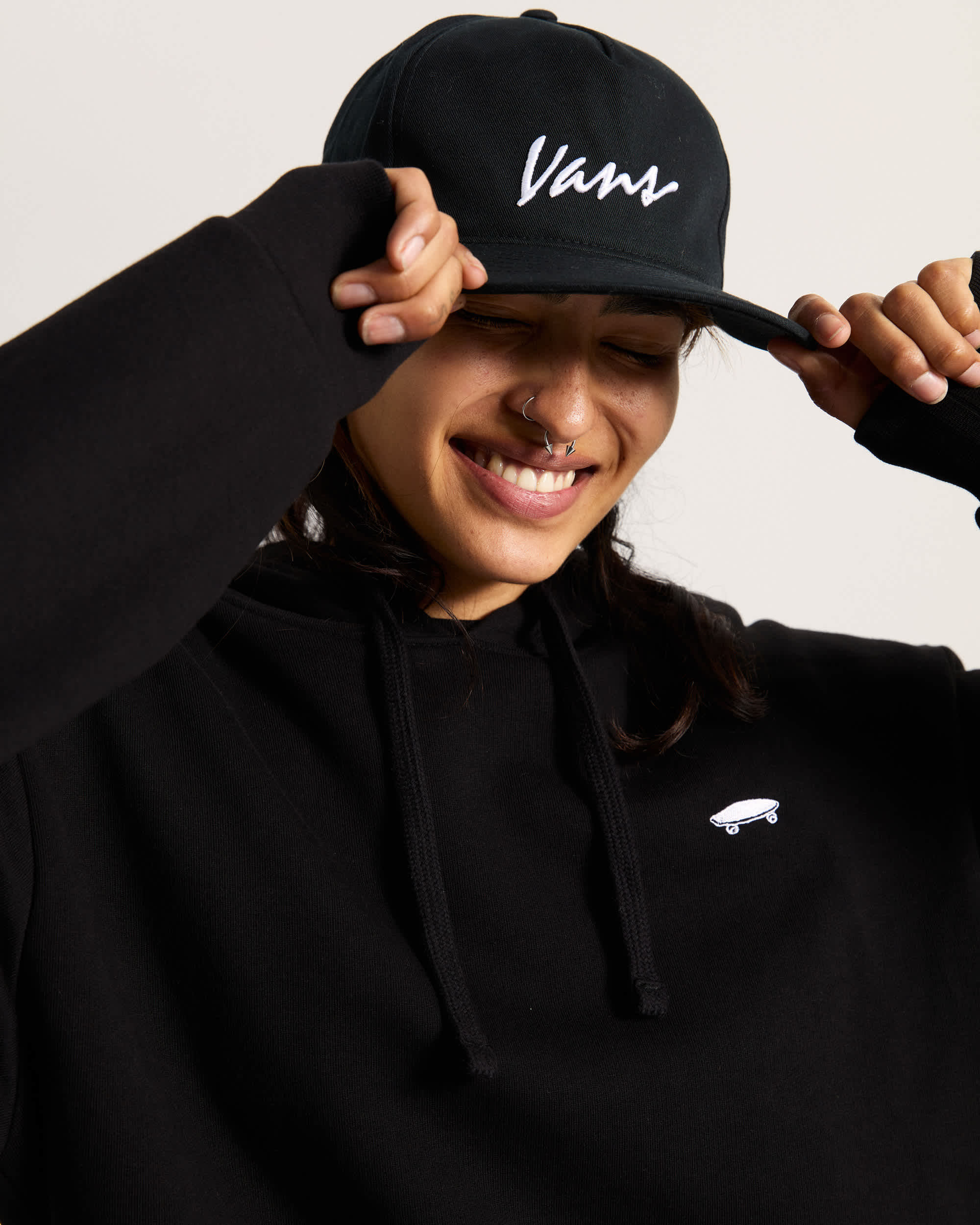 Classic Script Snapback Cap VANS Schwarz ALT3