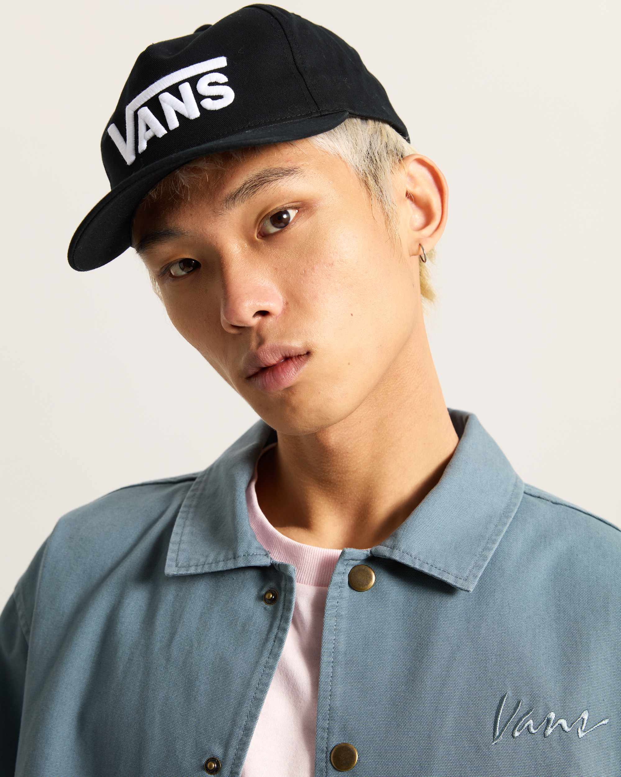 Drop V Logo Snapback Cap VANS Schwarz ALT3