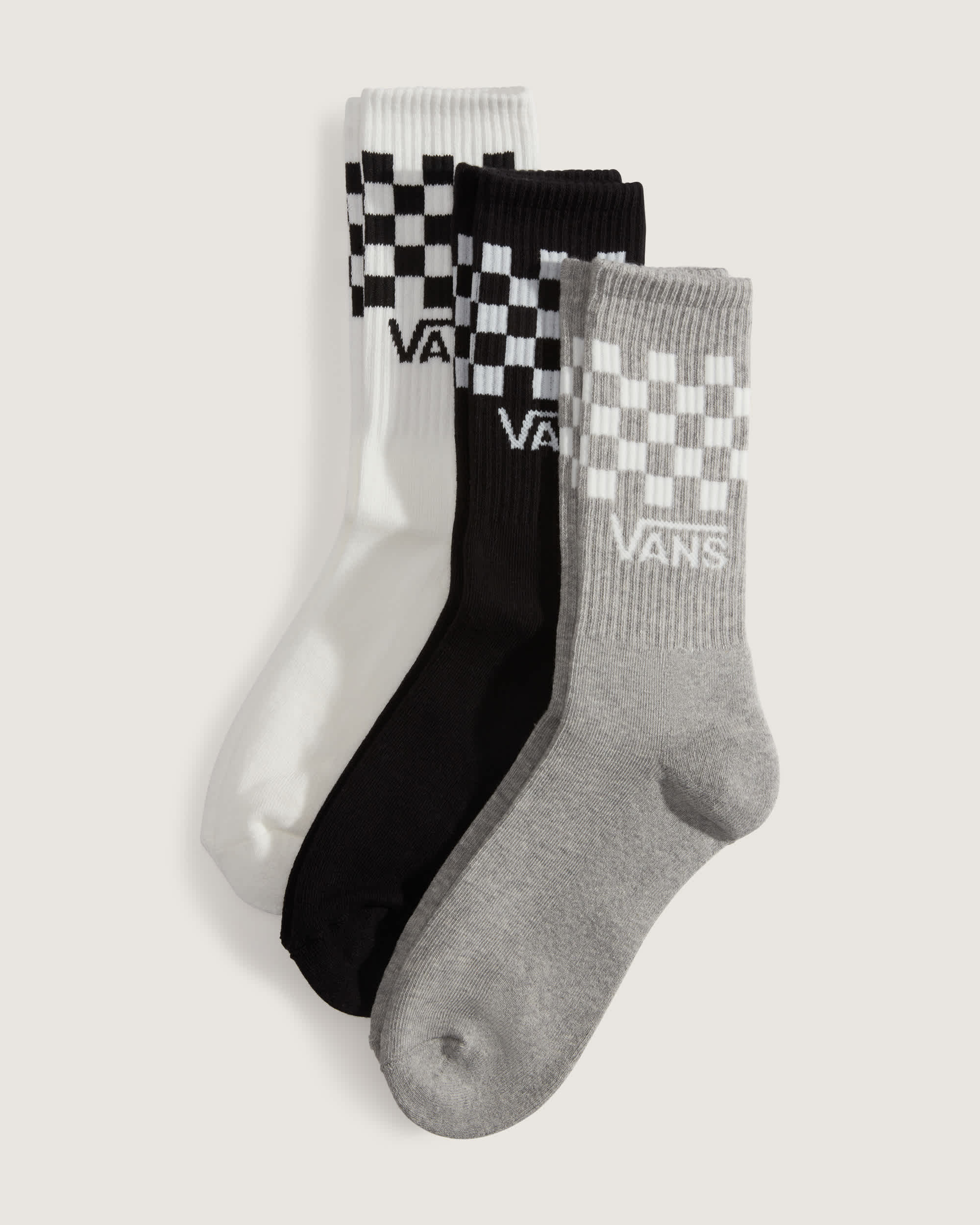 Classic Check Crew Socken 3 Paar VANS Schwarz HERO