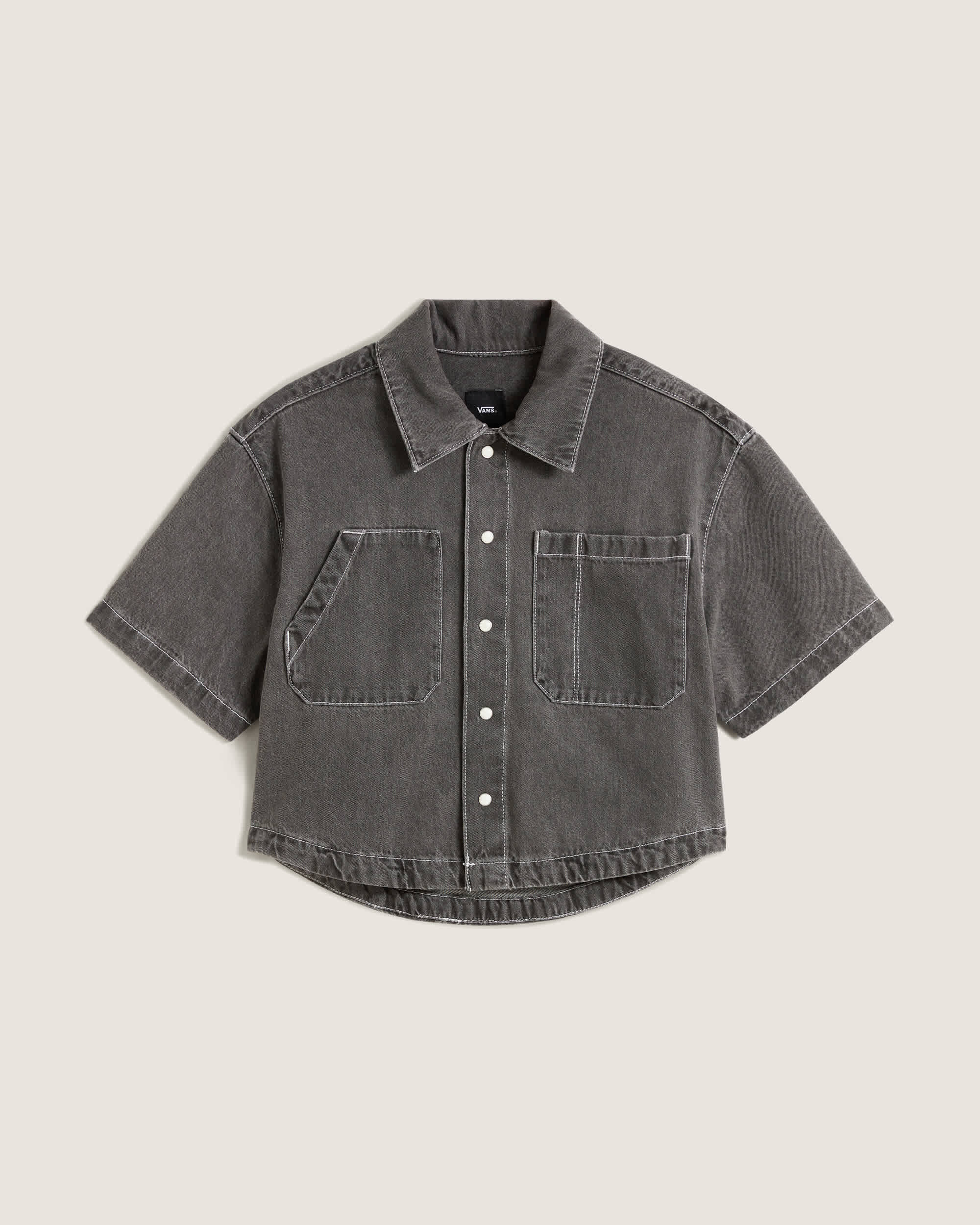 Natalie Denim Button Up Hemd VANS Grau HERO