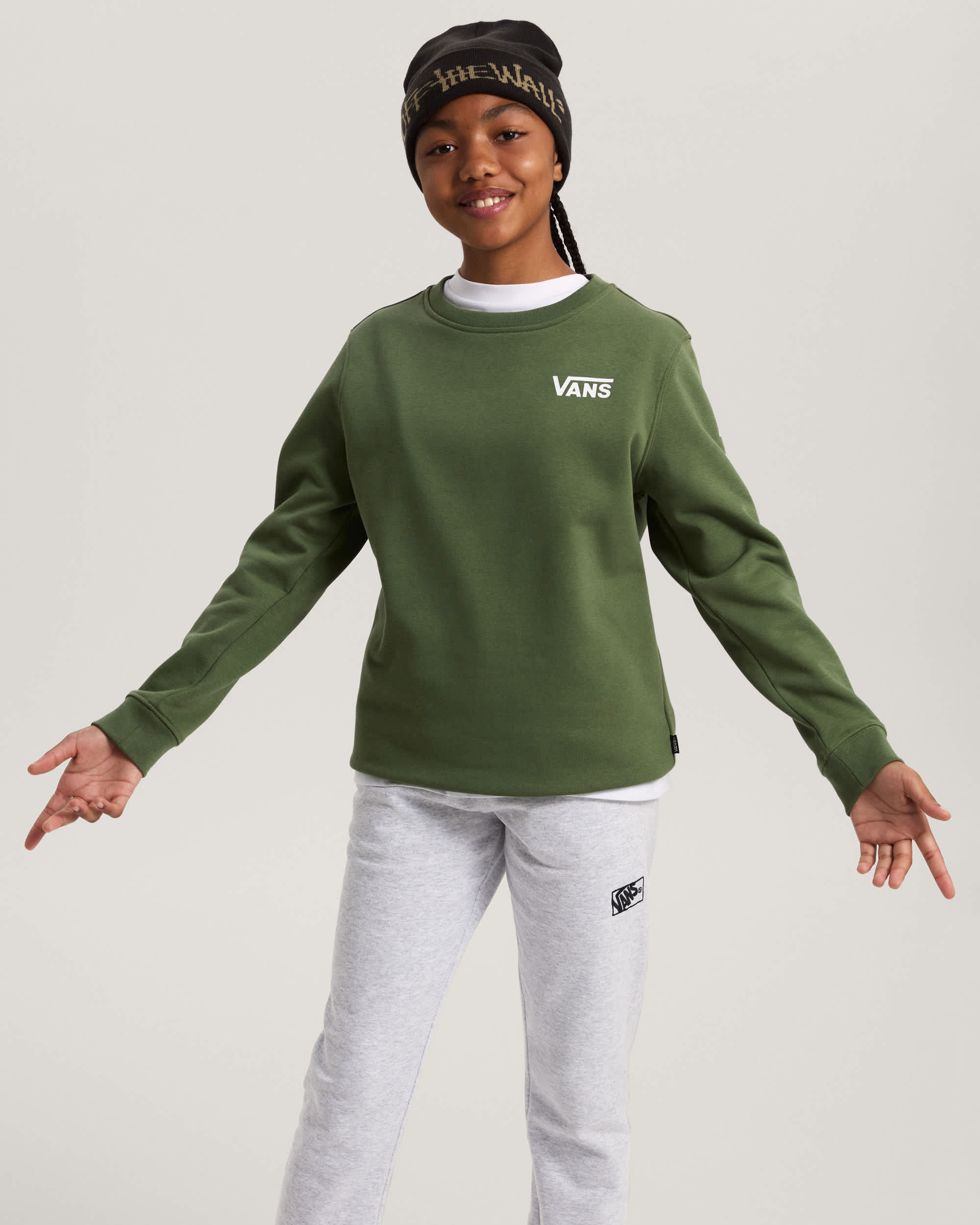 Camisola Exposition Check para criana 814 anos VANS Verde ALT6