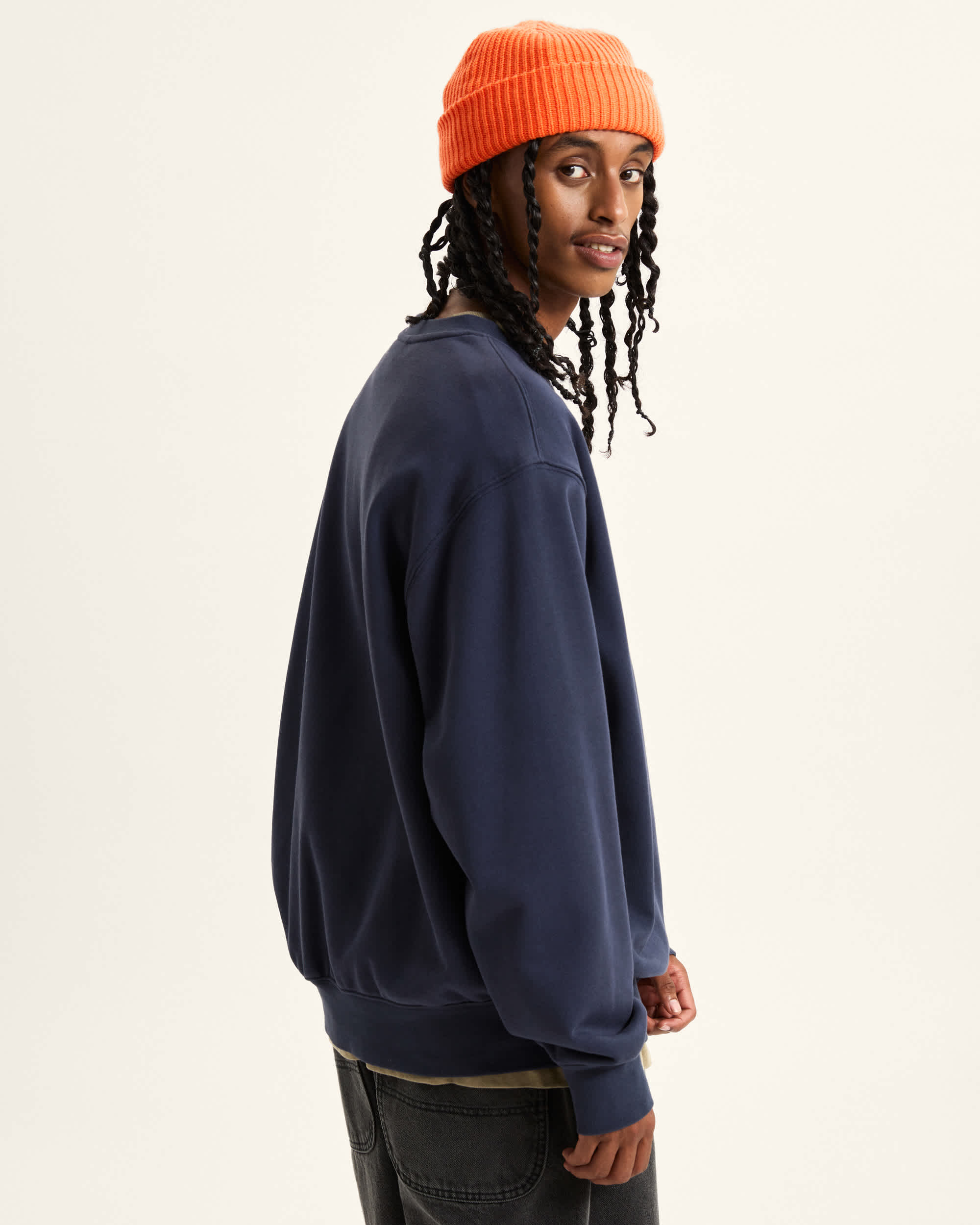 Zweifarbiger Rundhalspullover VANS Blau ALT4