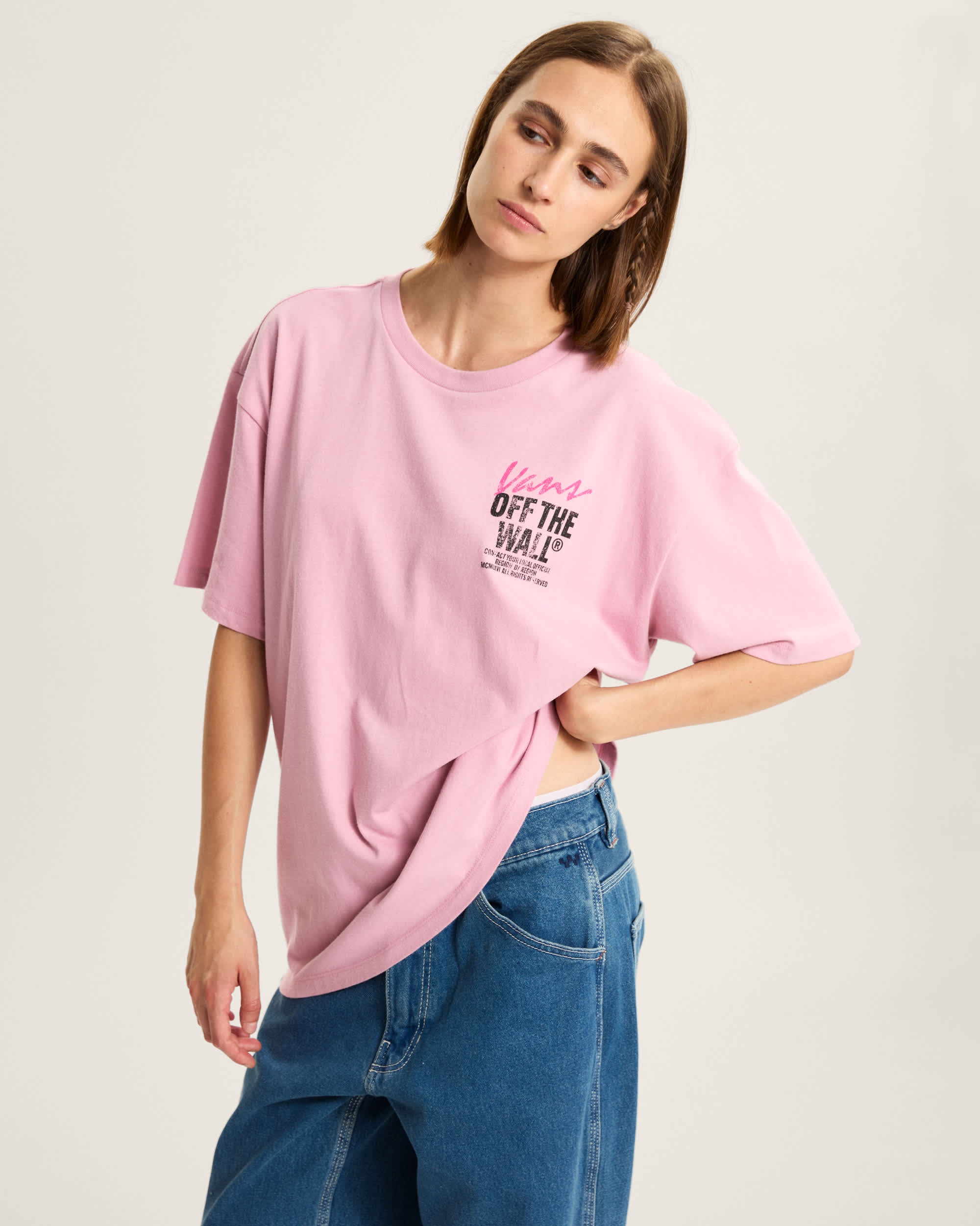 Tshirt Lady Wall VANS Rose ALT2