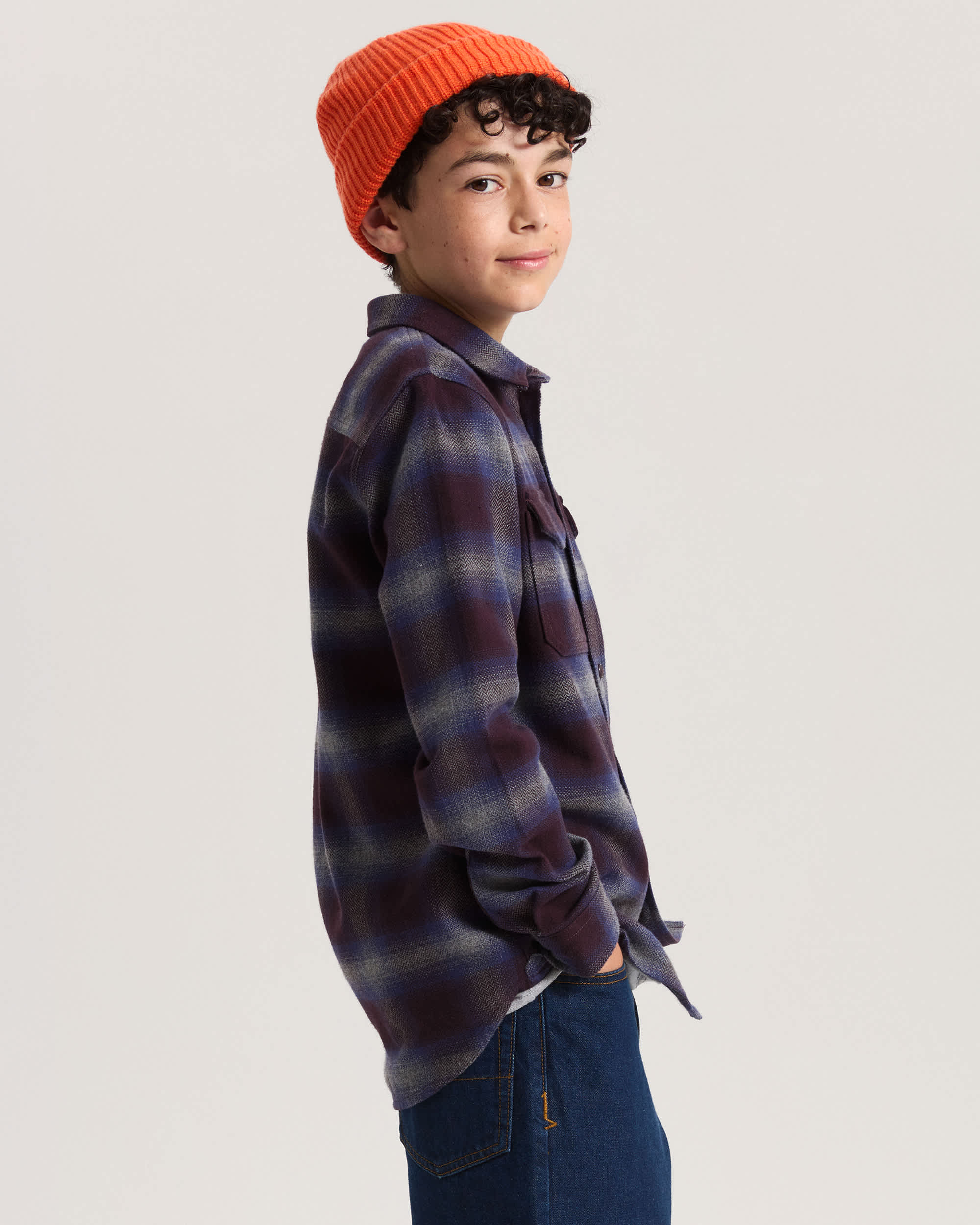 Kinder Bixby Plaid Flanellhemd 814 Jahre VANS Navy ALT3