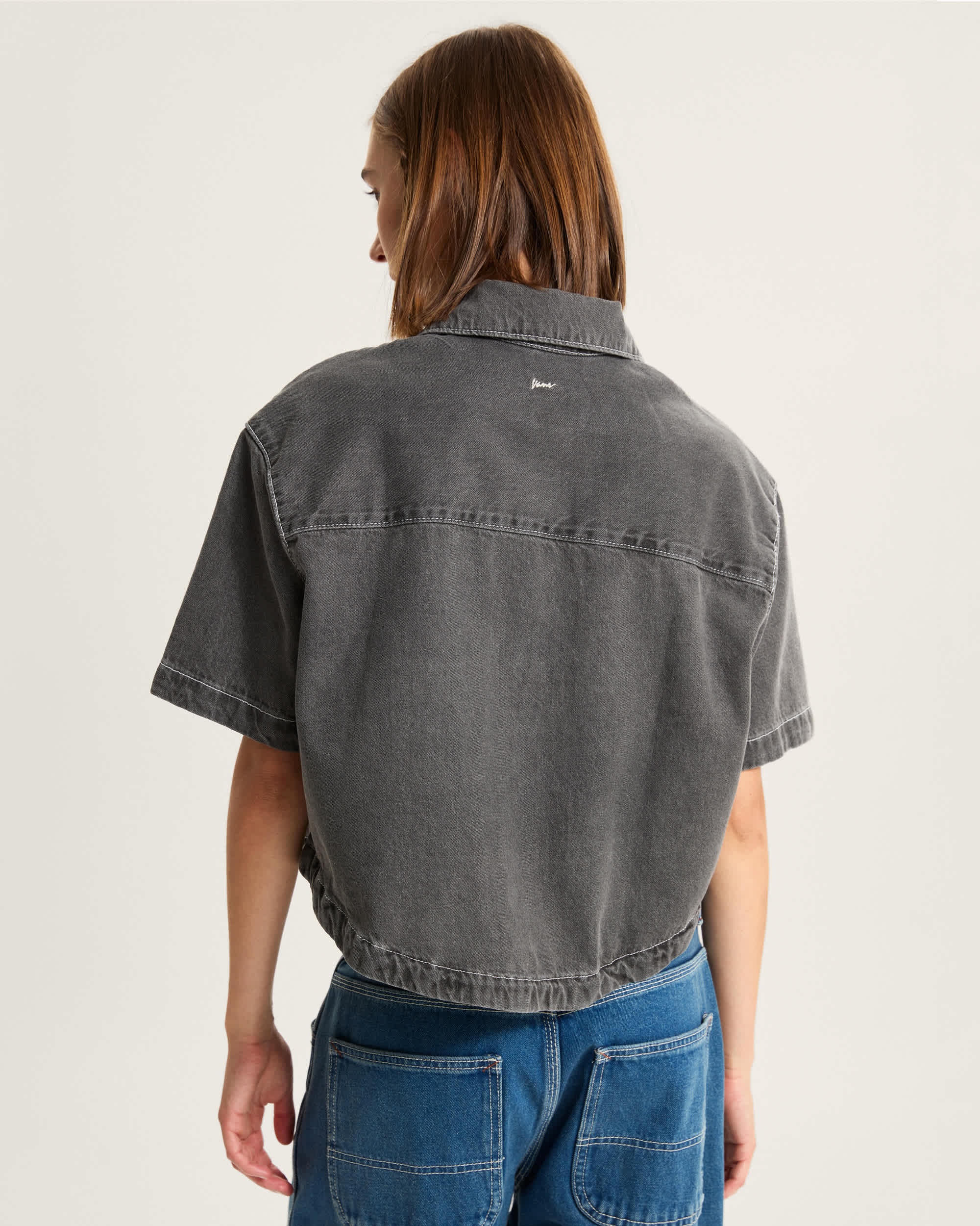 Natalie Denim Button Up Hemd VANS Grau ALT3