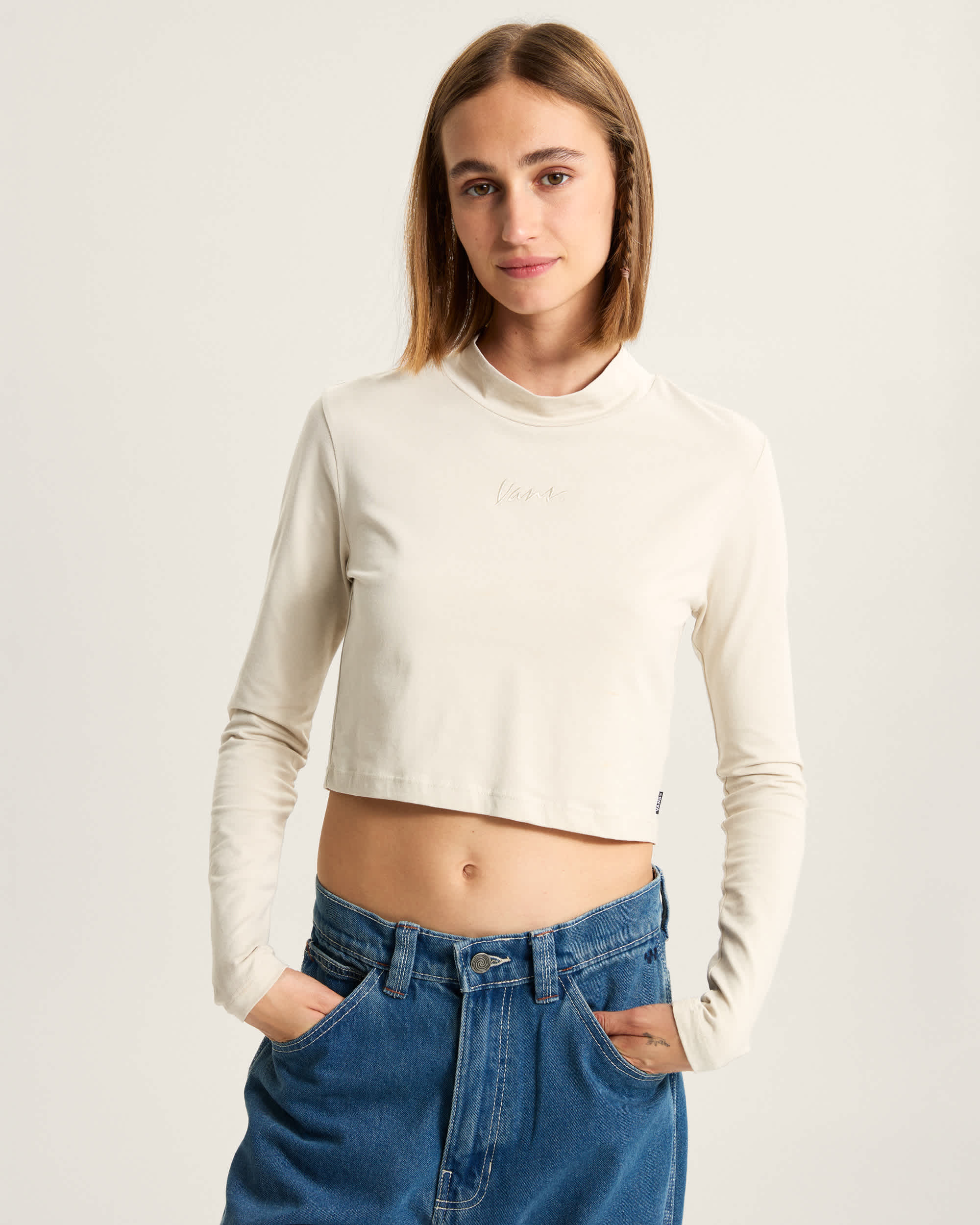 Script Mini Mock TShirt VANS Beige ALT2